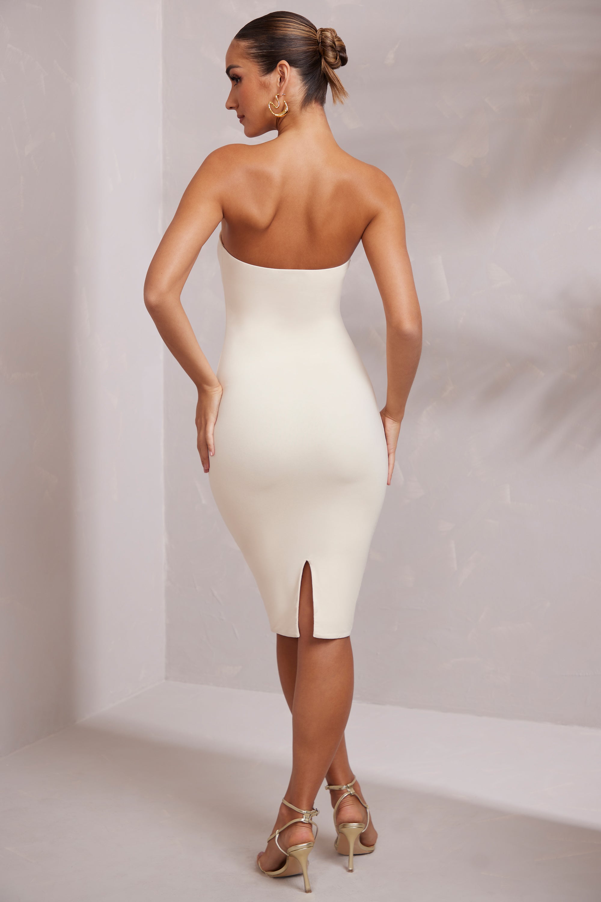 Bandeau Midi Dress in Ivory