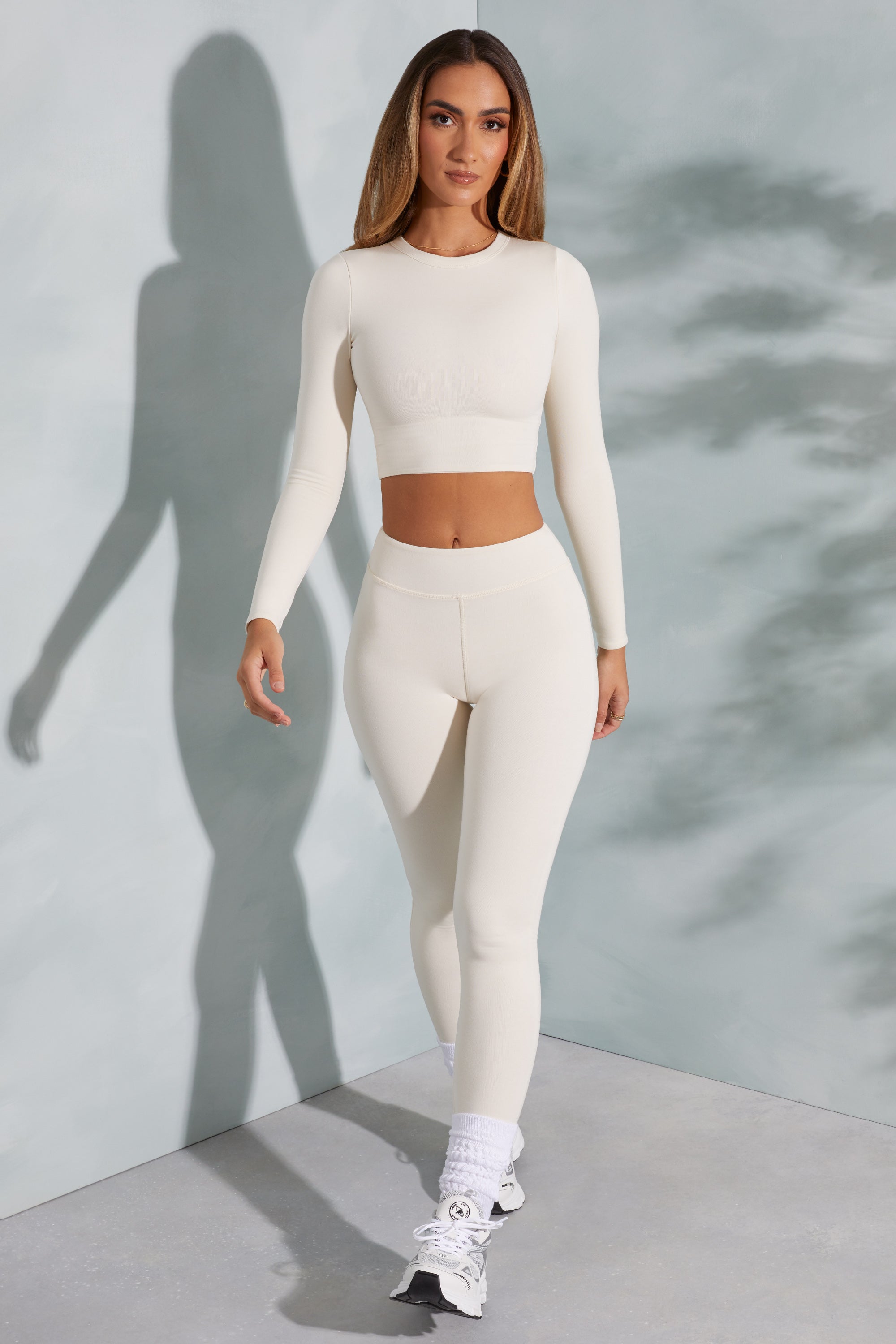 Petite High Waist Leggings in Ivory