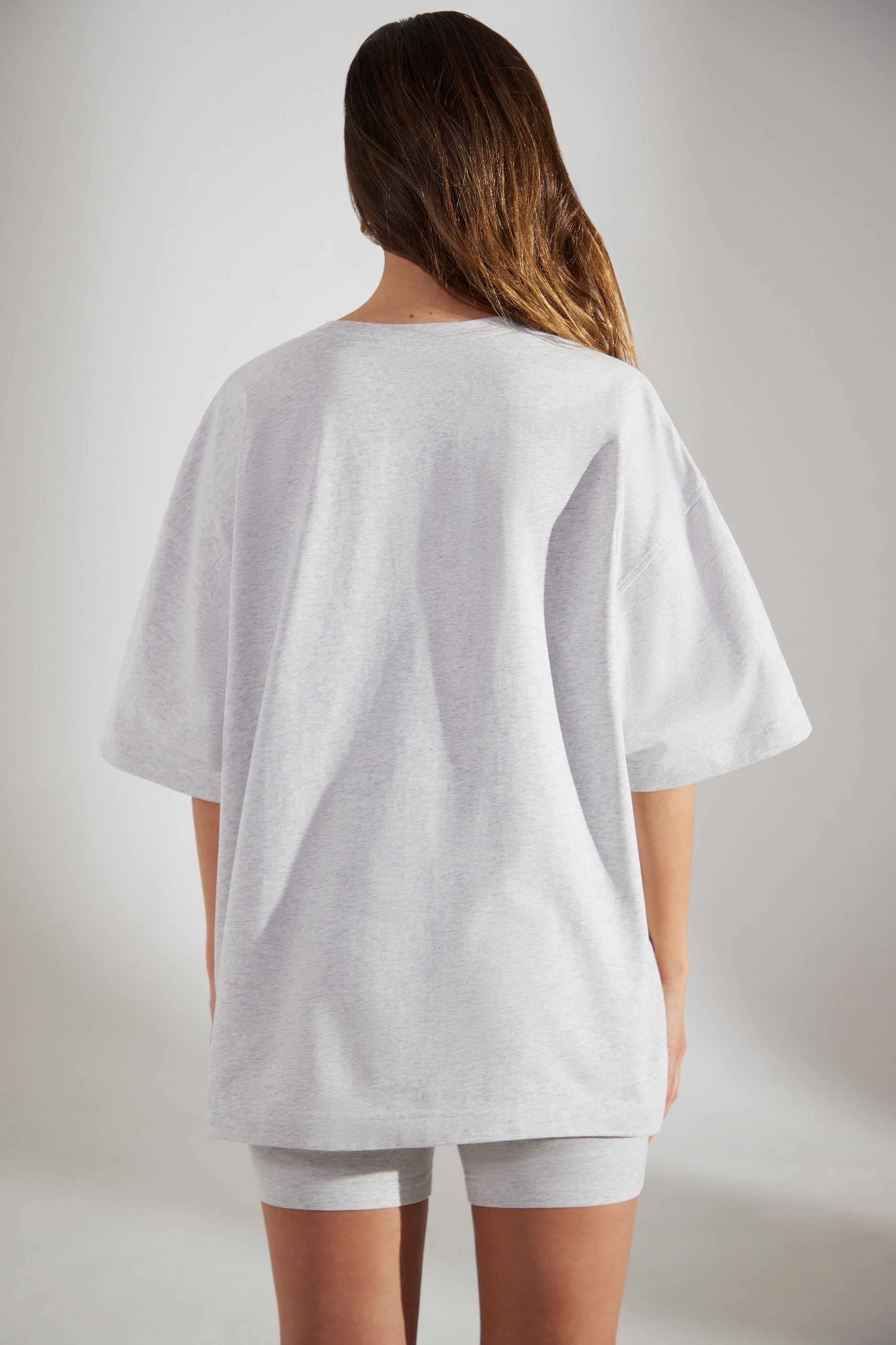 Oversized Short Sleeve T-Shirt in Heather Grey