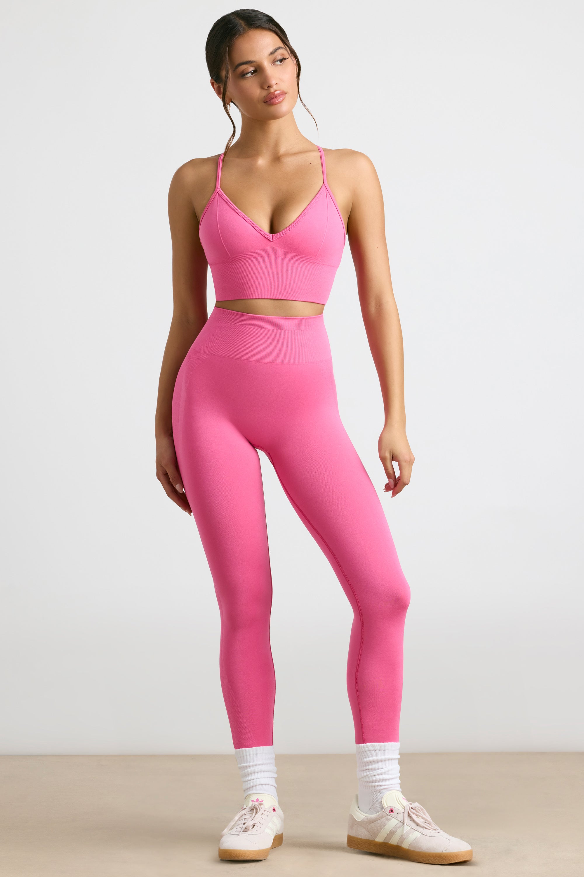 High-Waist Define Luxe Leggings in Hot Pink