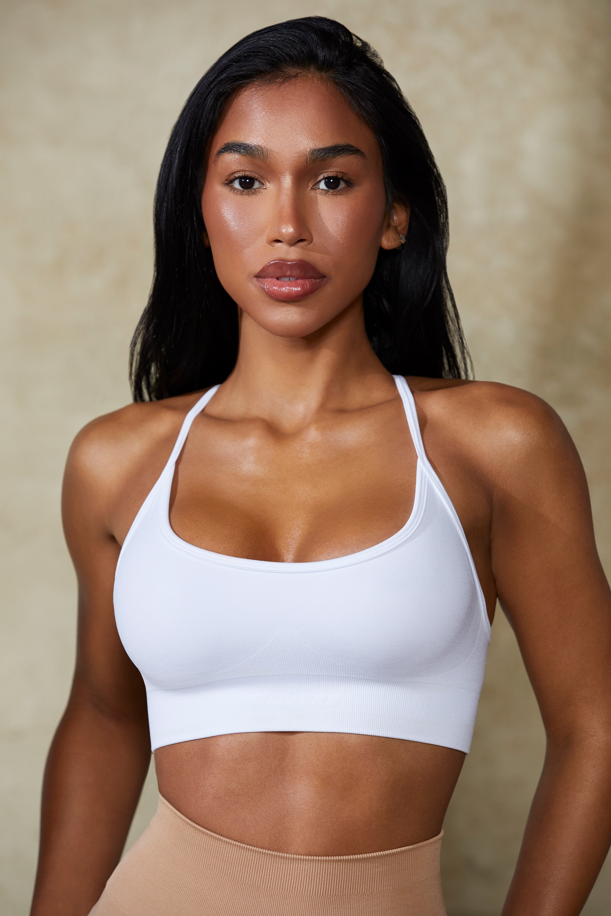 Low Back Define Luxe Sports Bra in White