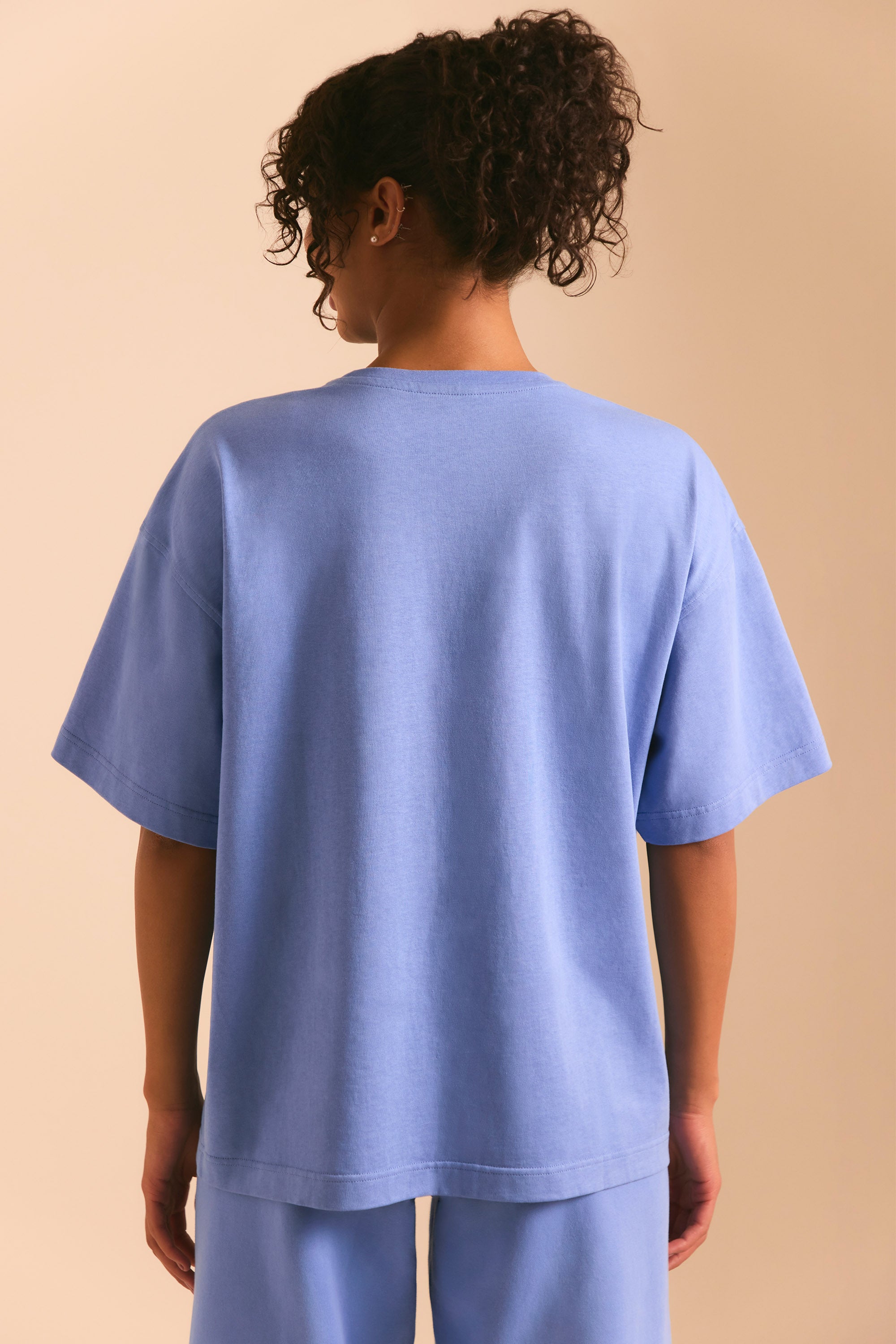 Oversized Short Sleeve T-Shirt in Cerulean Blue