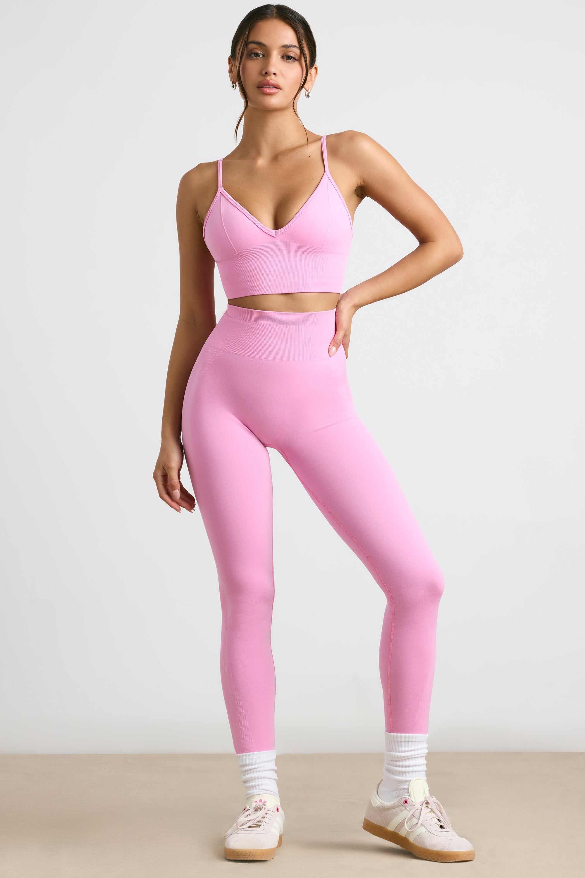 Petite High-Waist Define Luxe Leggings in Bubblegum Pink