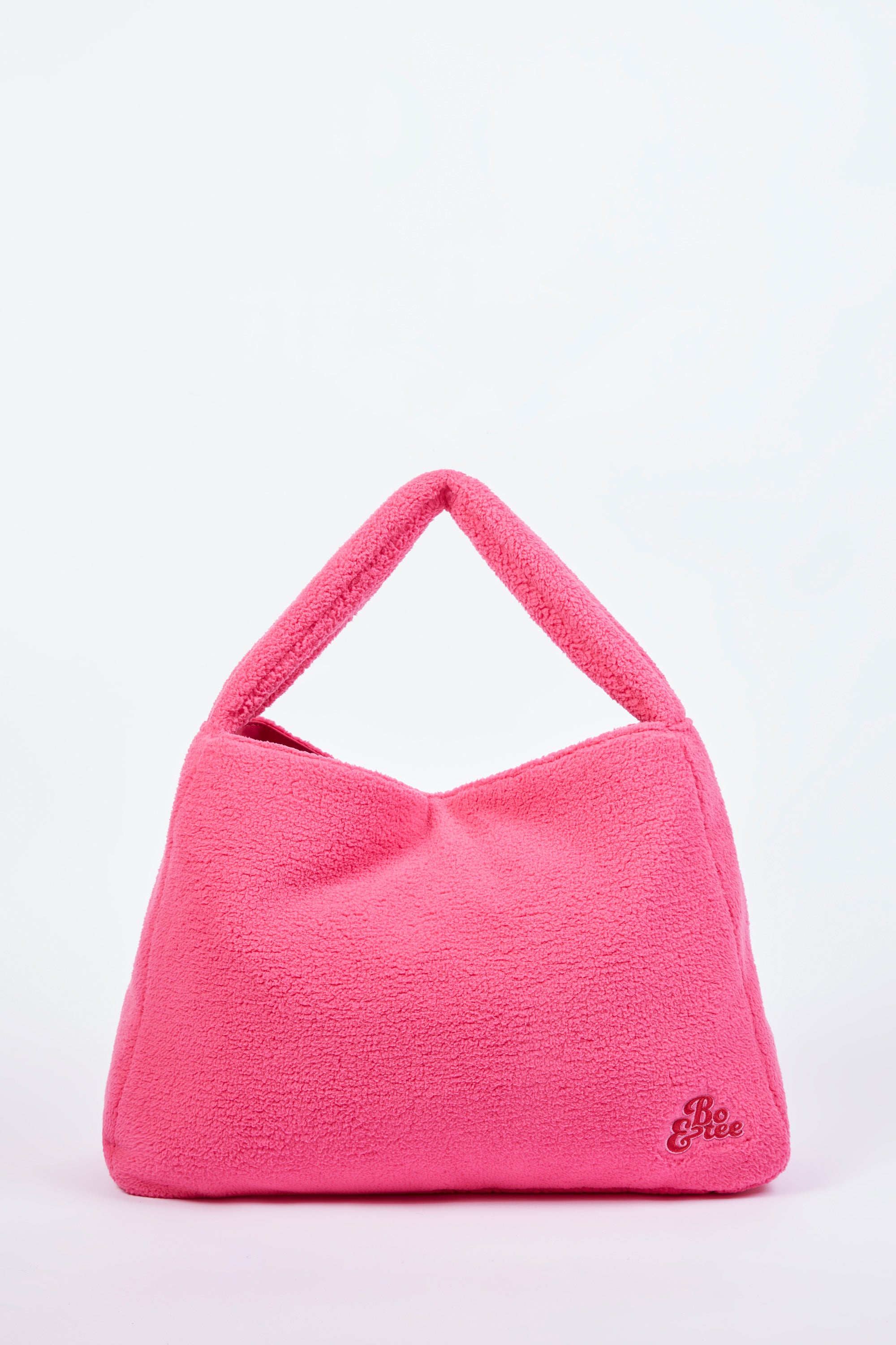 Oversized Fleece Tote Bag in Hot Pink