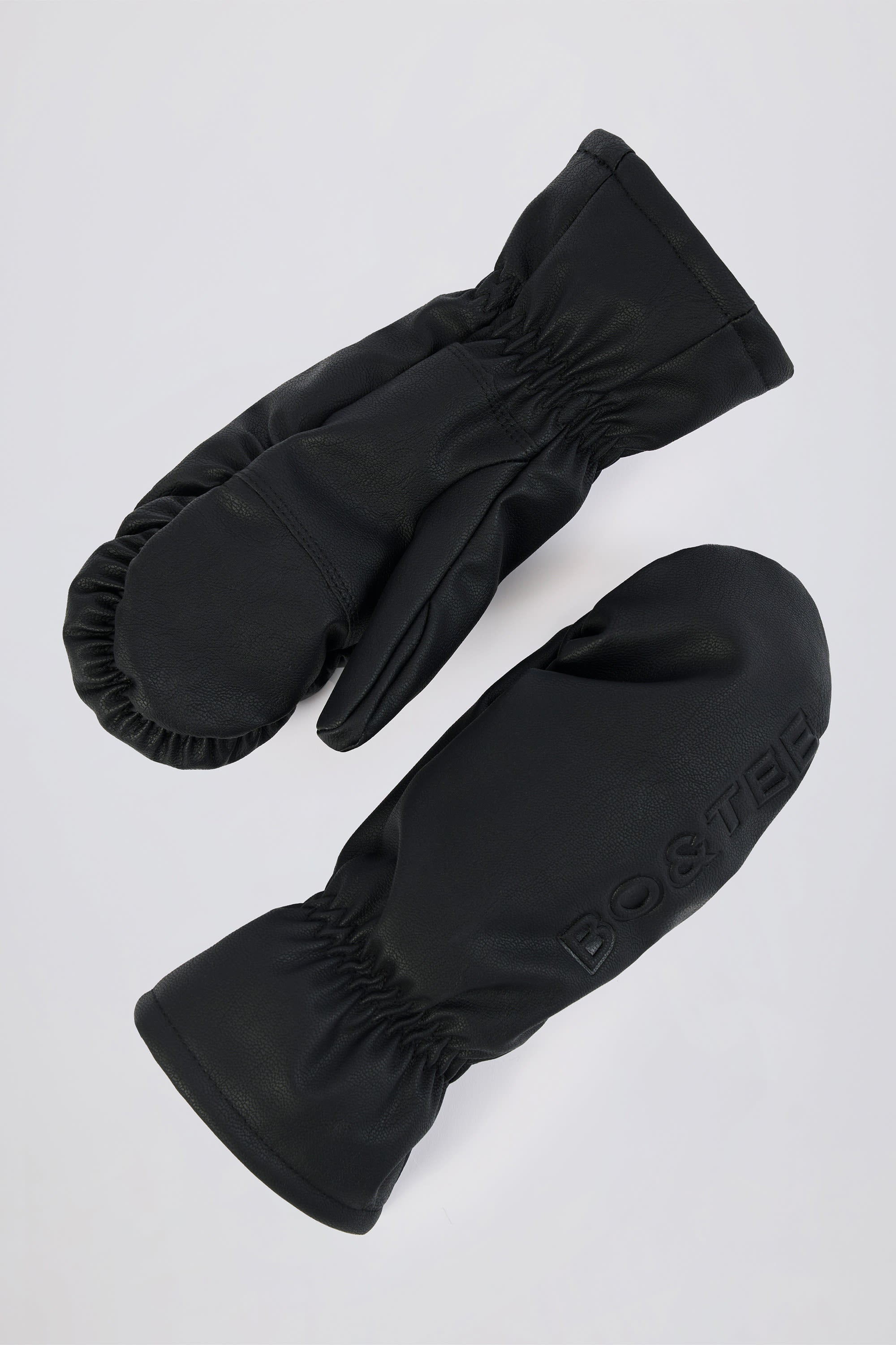 Faux-Leather Gloves in Black