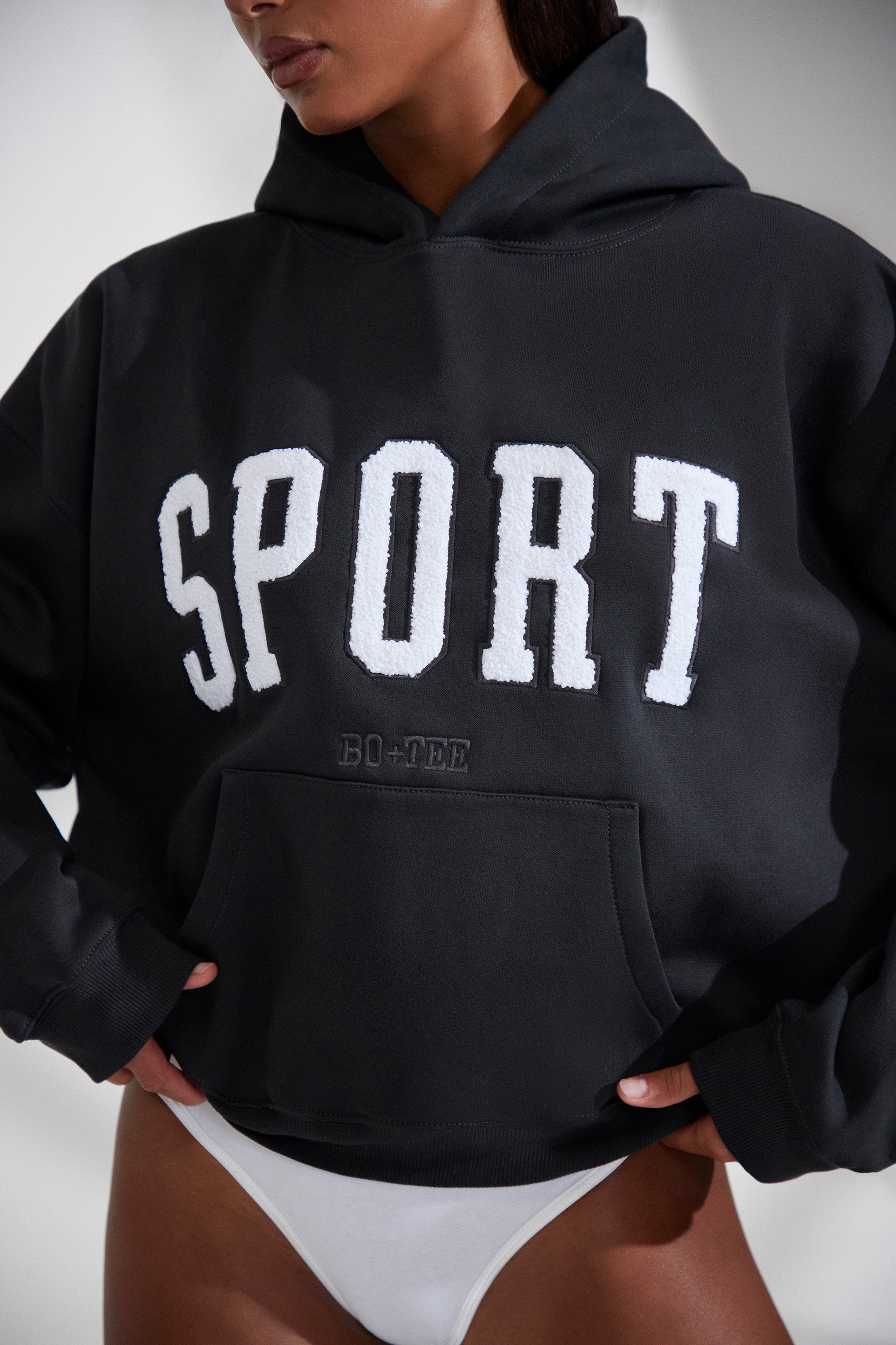 Oversized Hooded Sweatshirt in Black