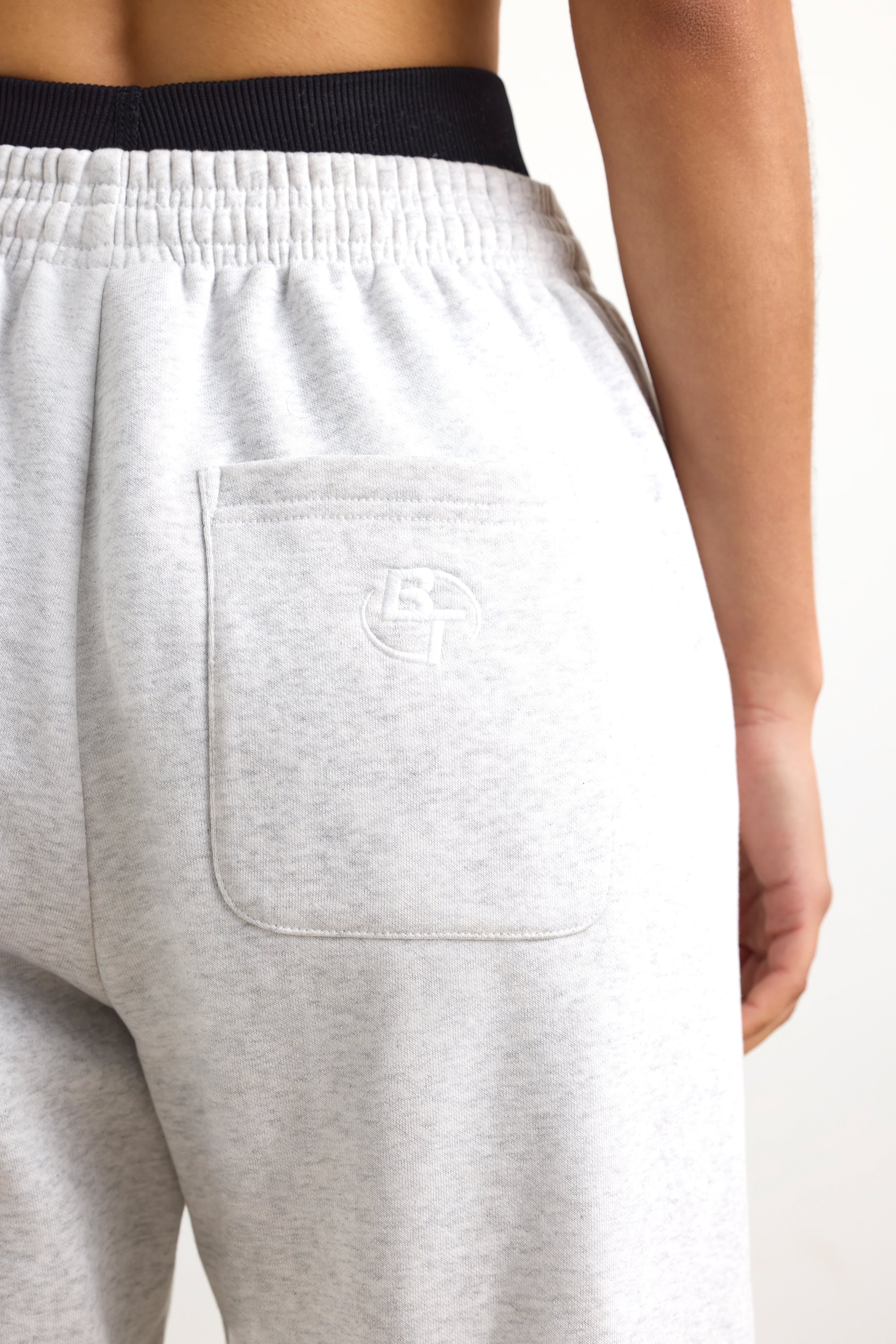 Petite Mid-Rise Joggers in Heather Grey