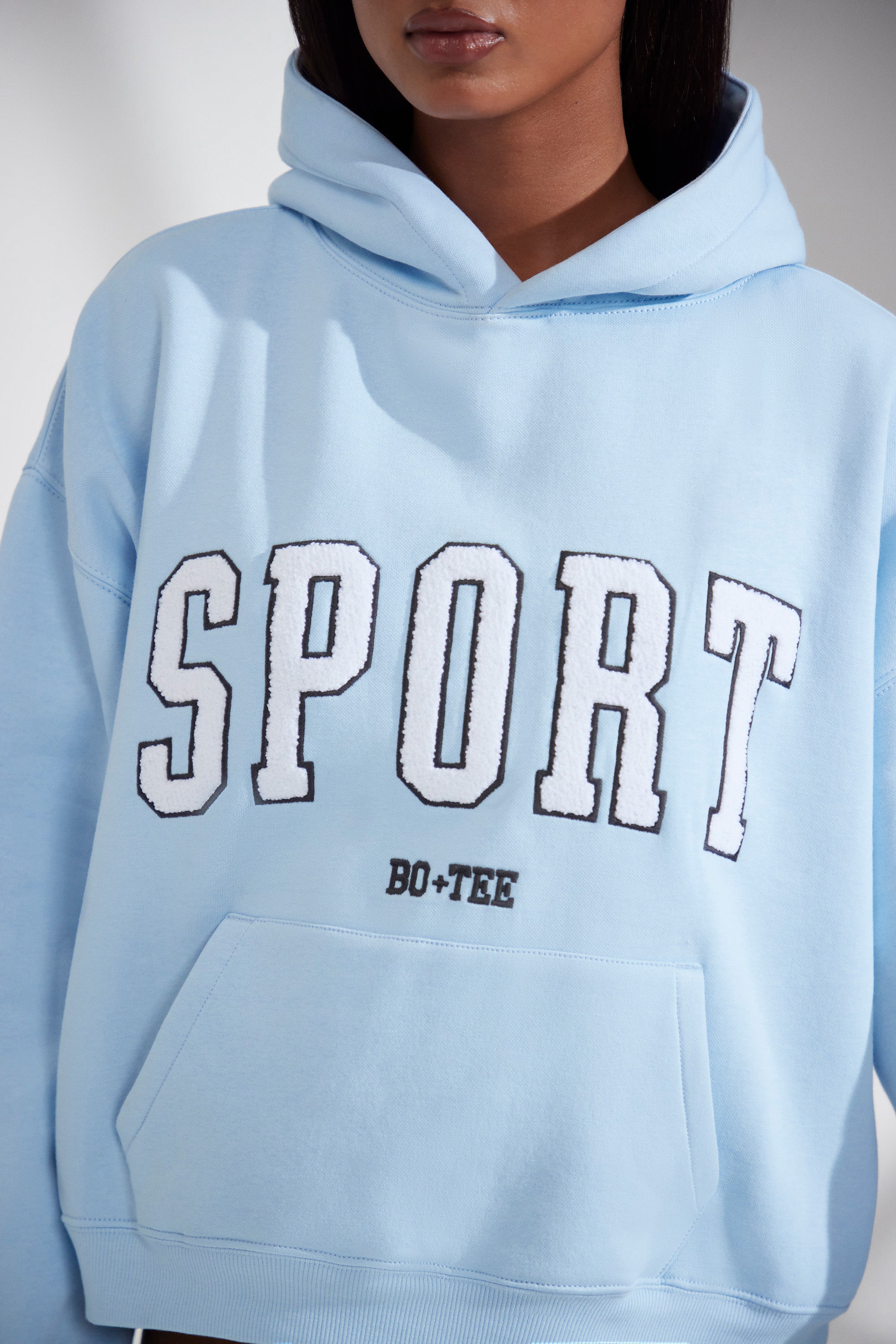 Oversized Hooded Sweatshirt in Baby Blue