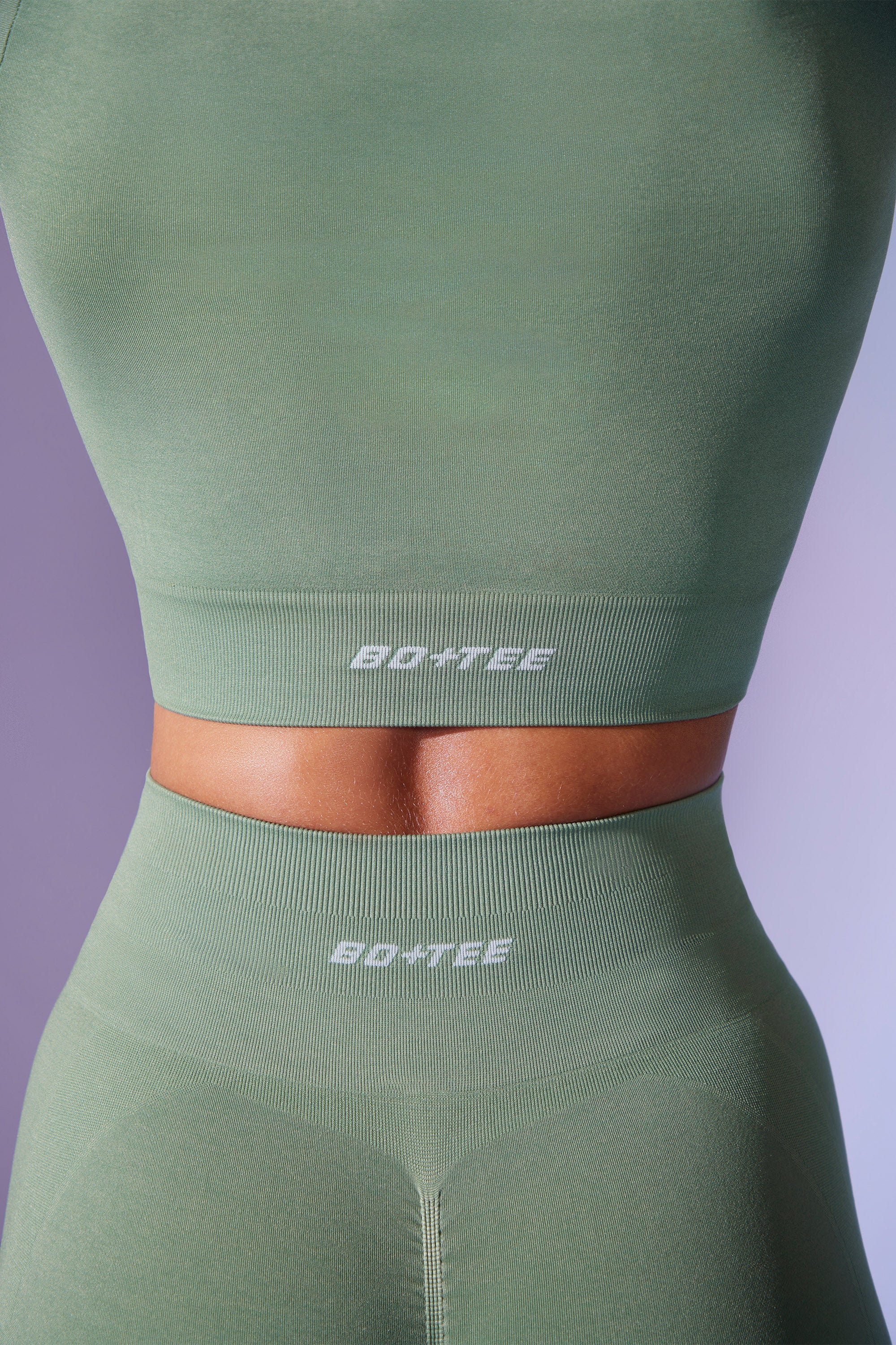 Define Luxe Baby Tee Crop Top in Sage