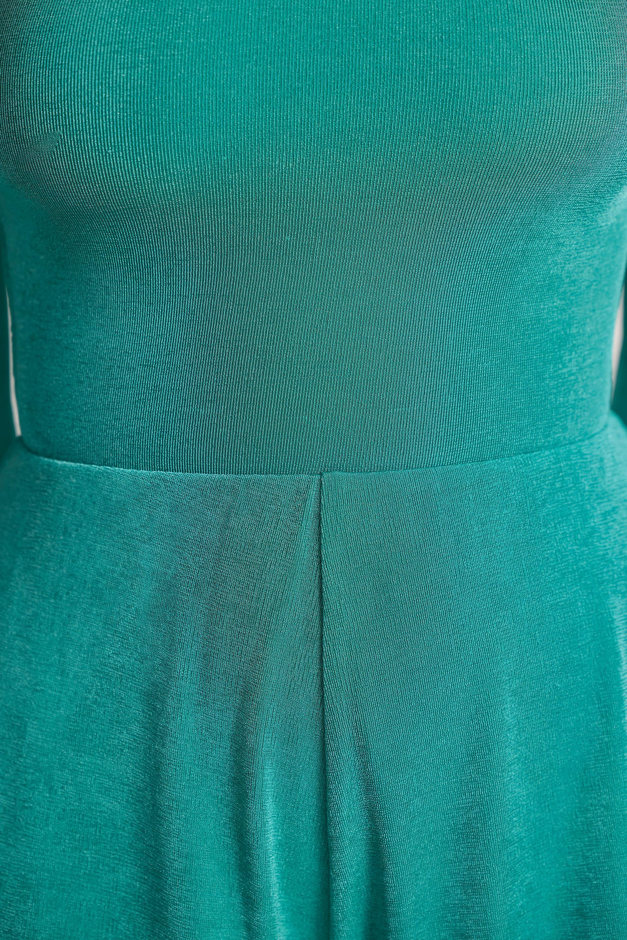 Textured Jersey Asymmetric Cut Out Back Playsuit in Teal