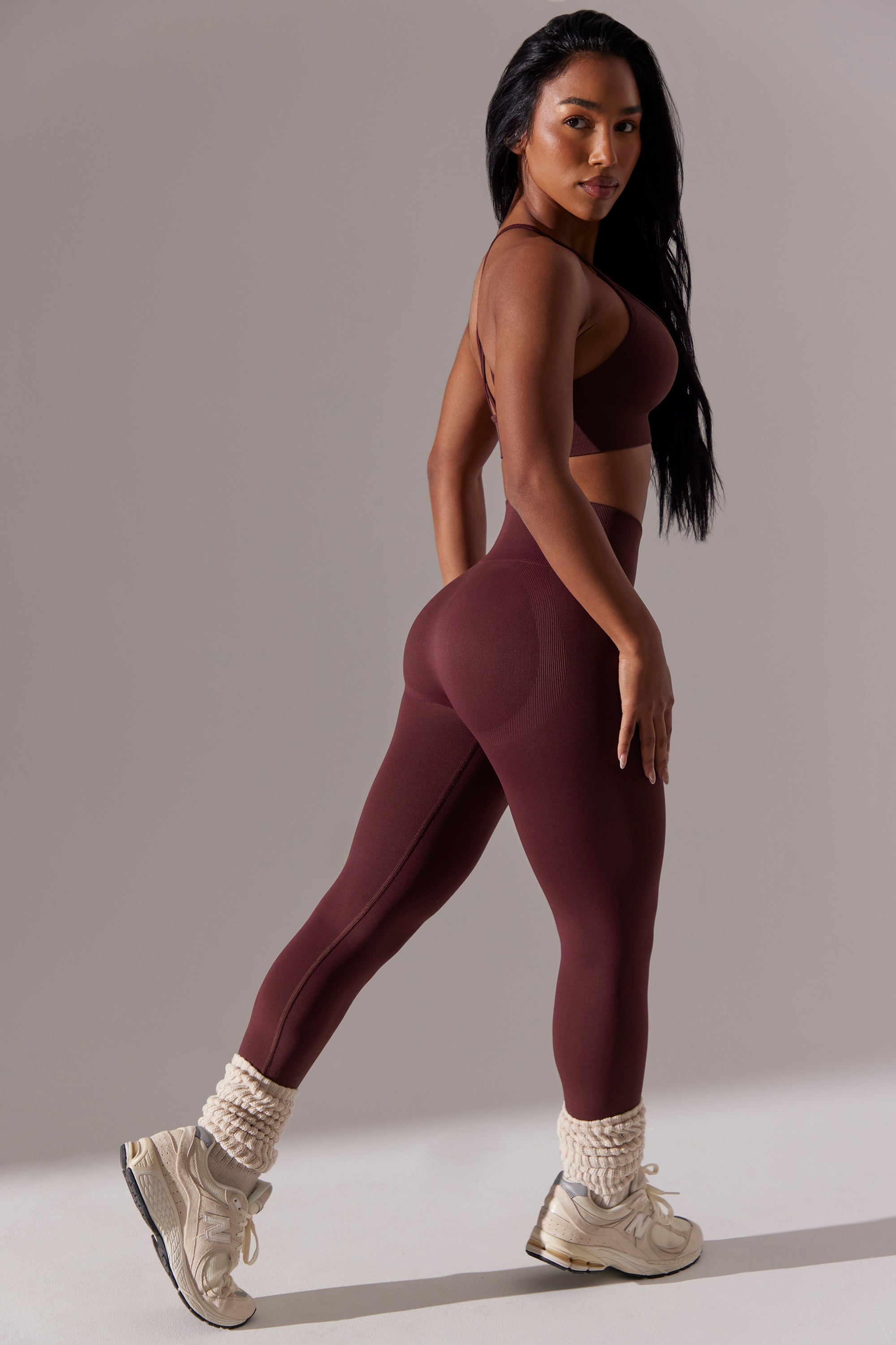 High Waist Super Sculpt Leggings in Burgundy