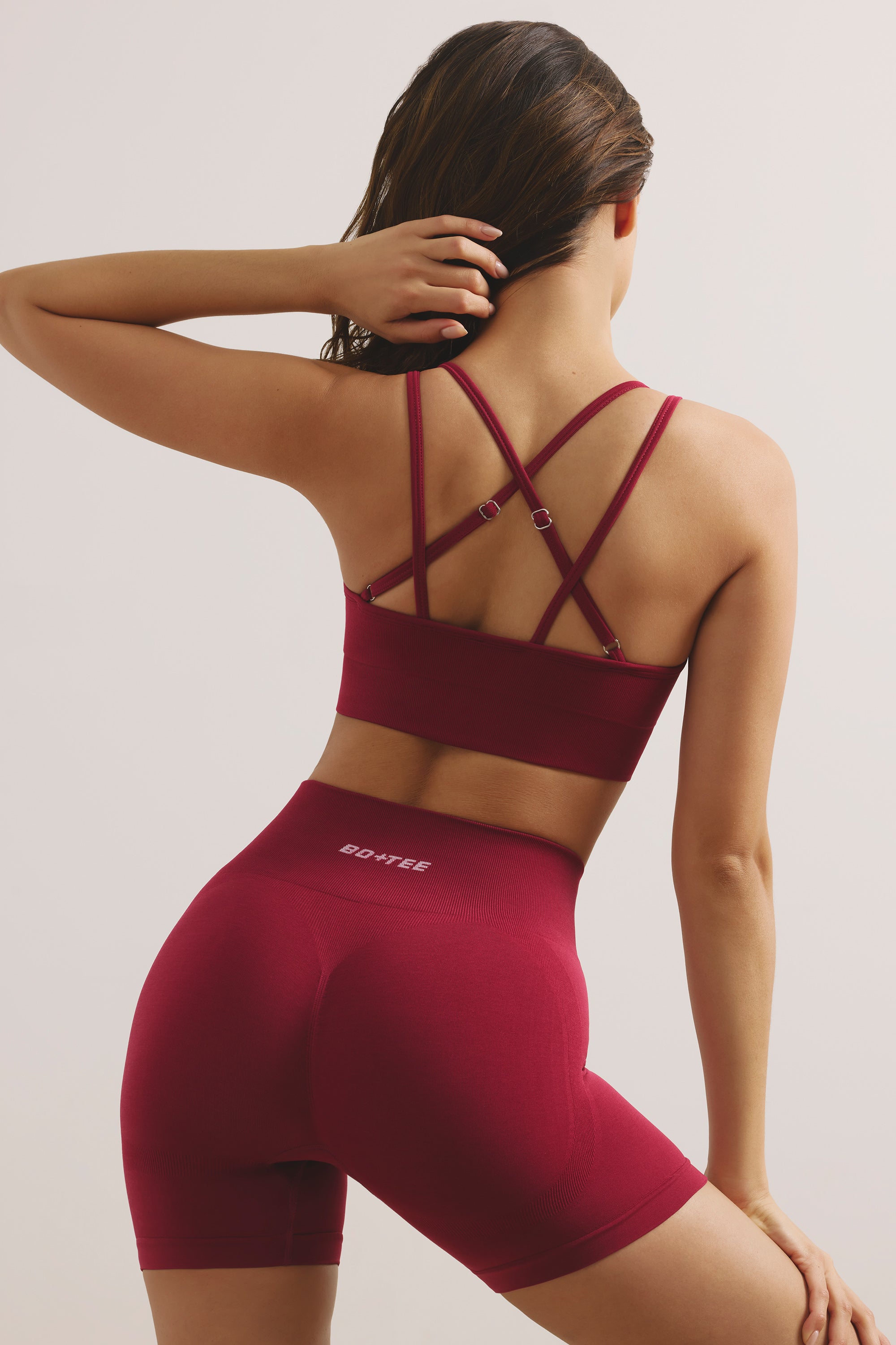 Strappy Define Luxe Sports Bra in Raspberry