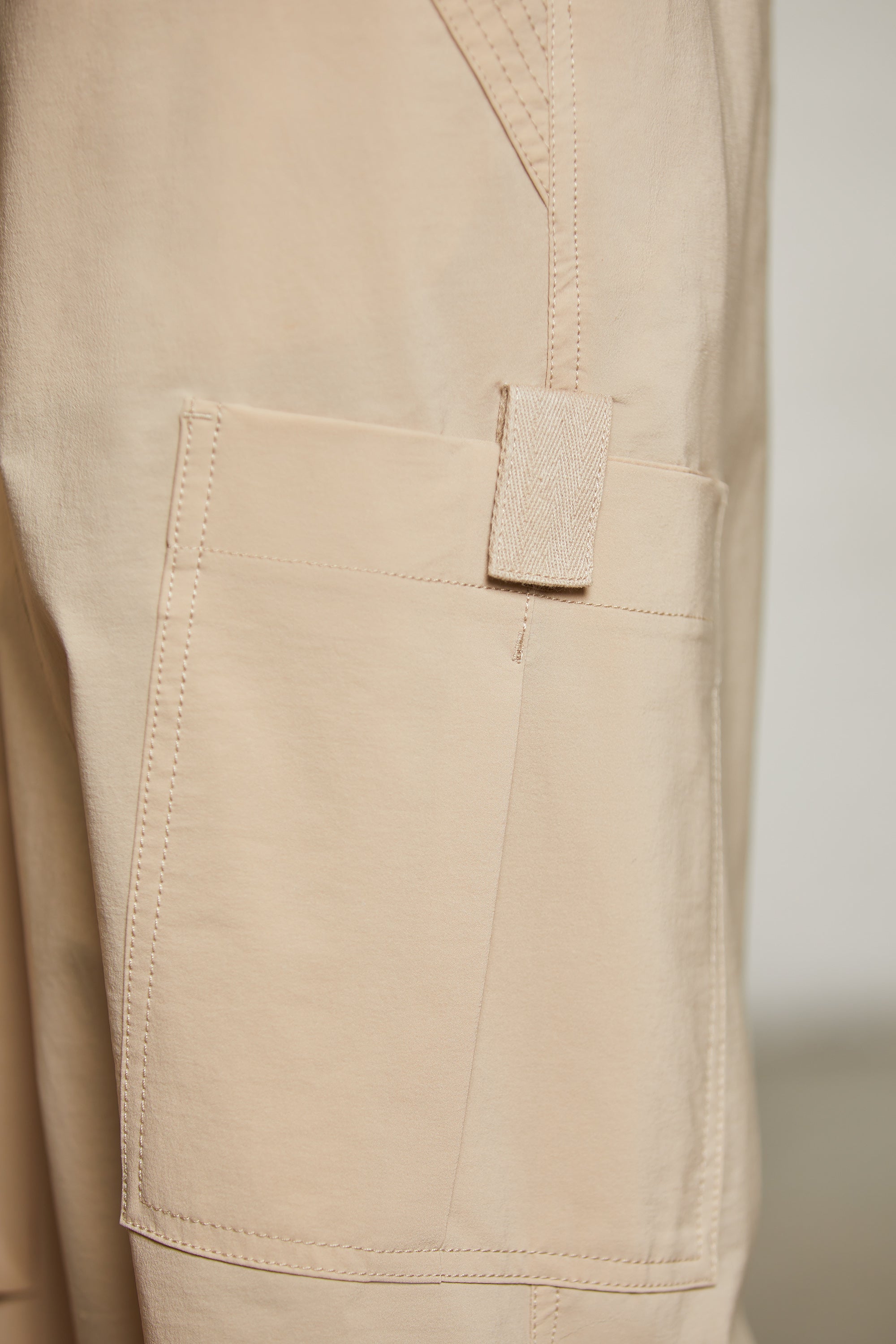 Tall Wide Leg Cargo Trousers in Beige