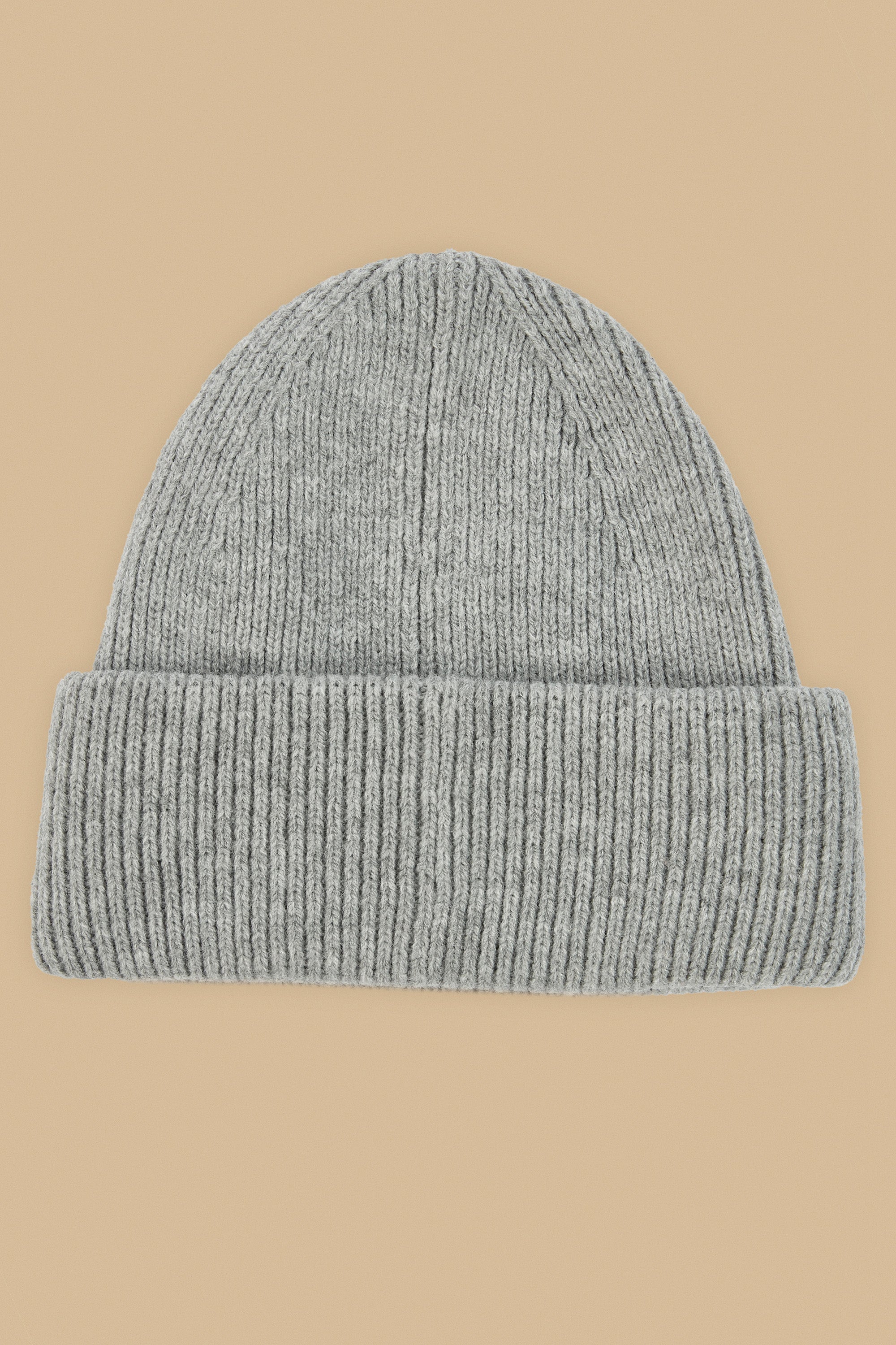 Knit Beanie in Heather Grey