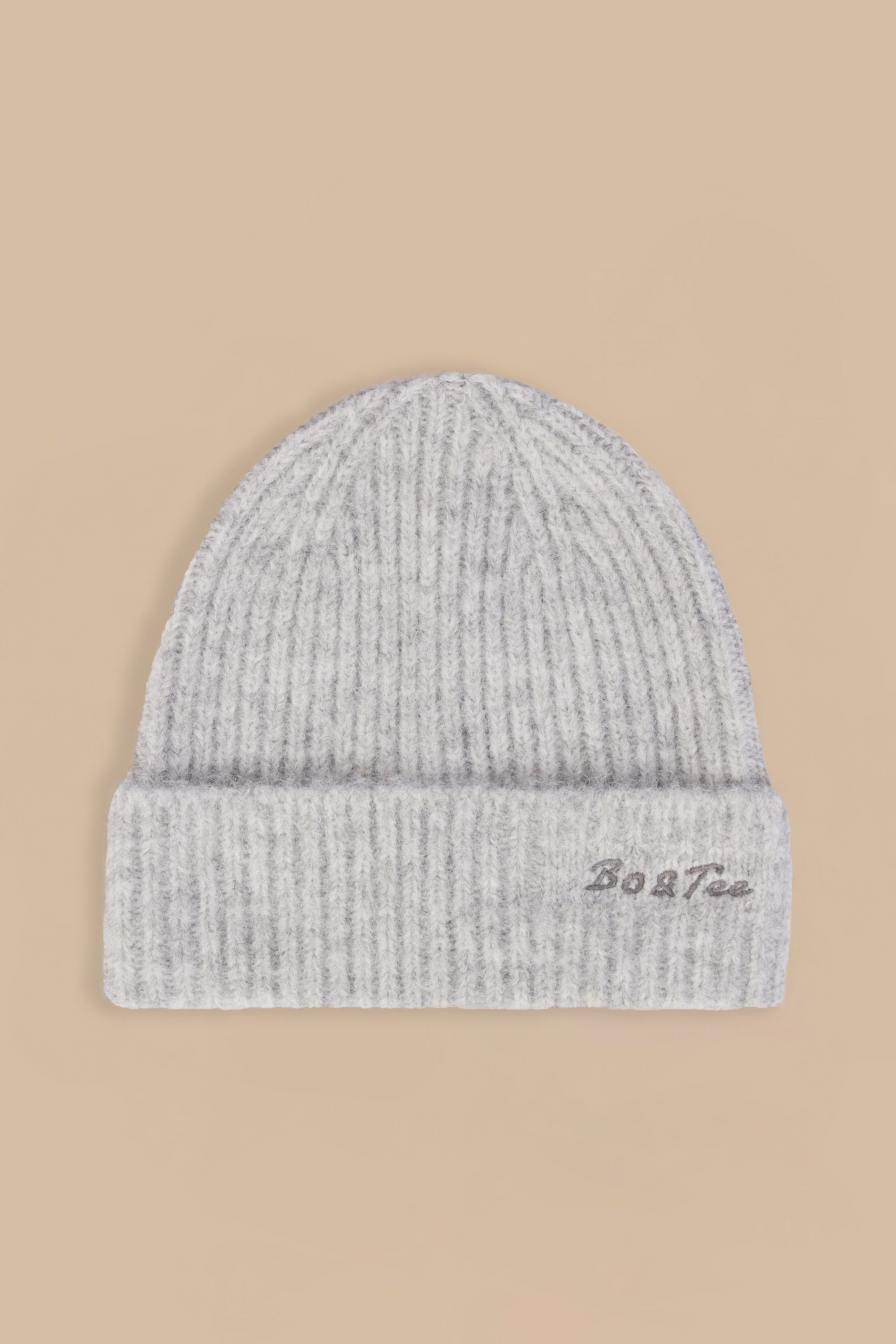 Knit Beanie Hat in Ice Marl