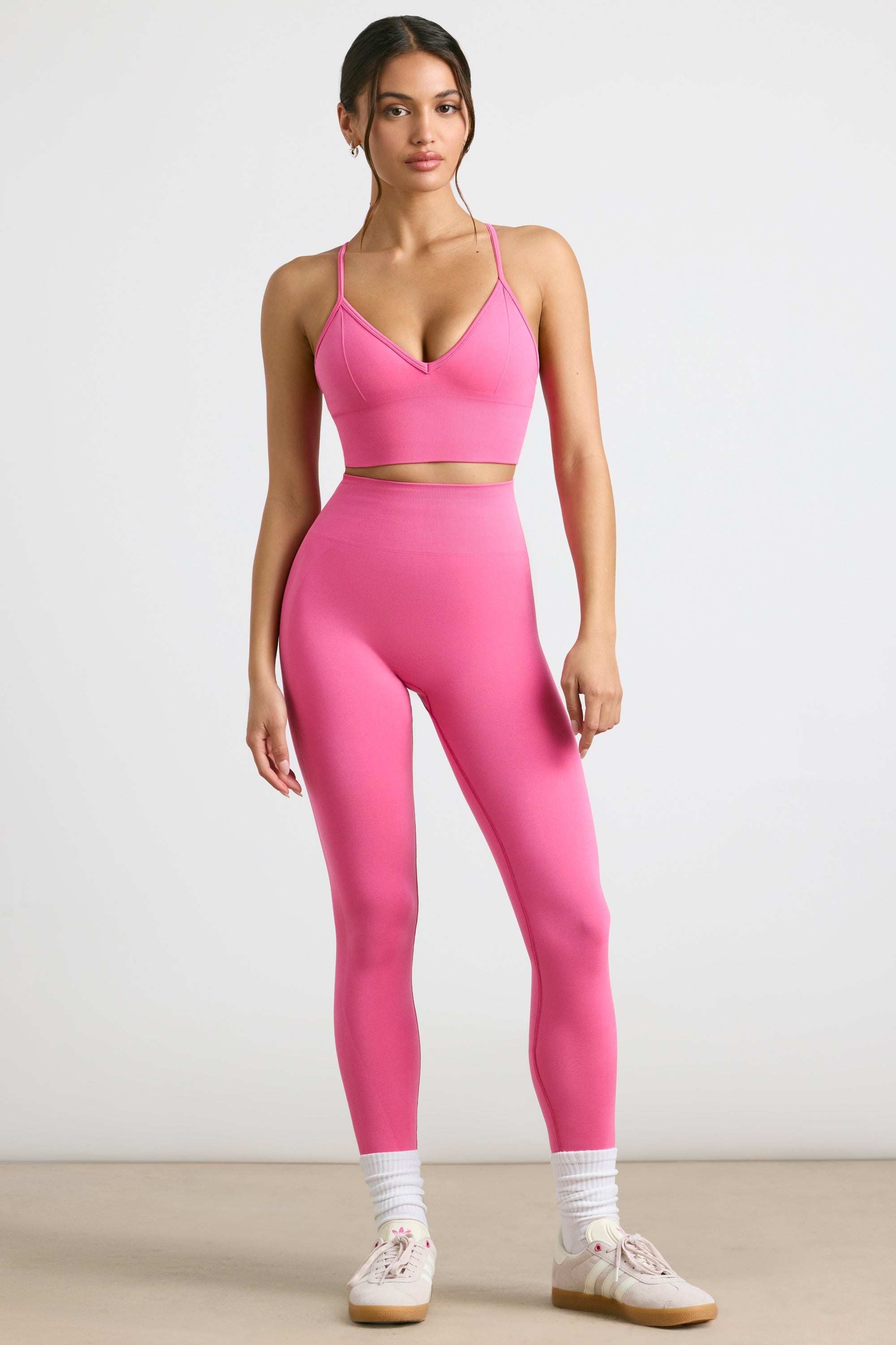 High-Waist Define Luxe Leggings in Hot Pink