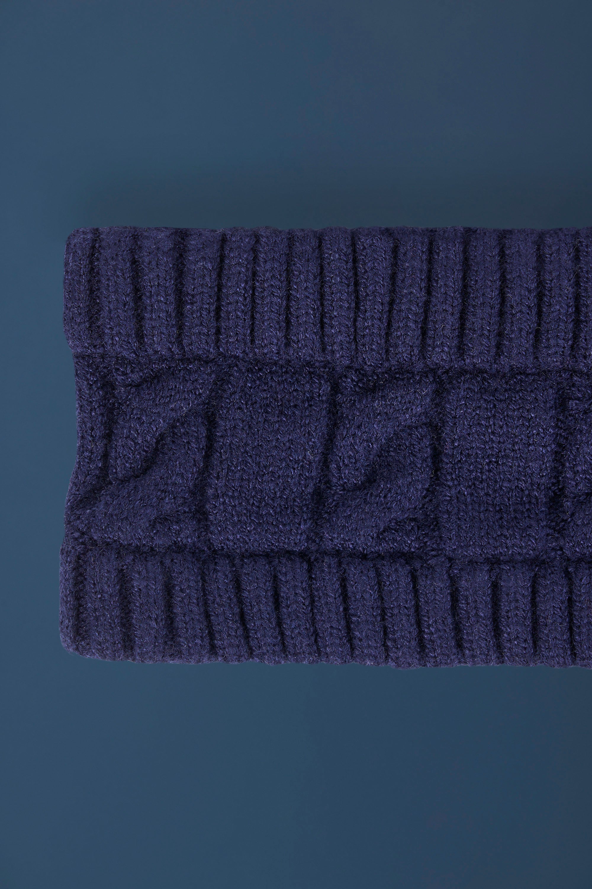 Cable-Knit Headband in Navy