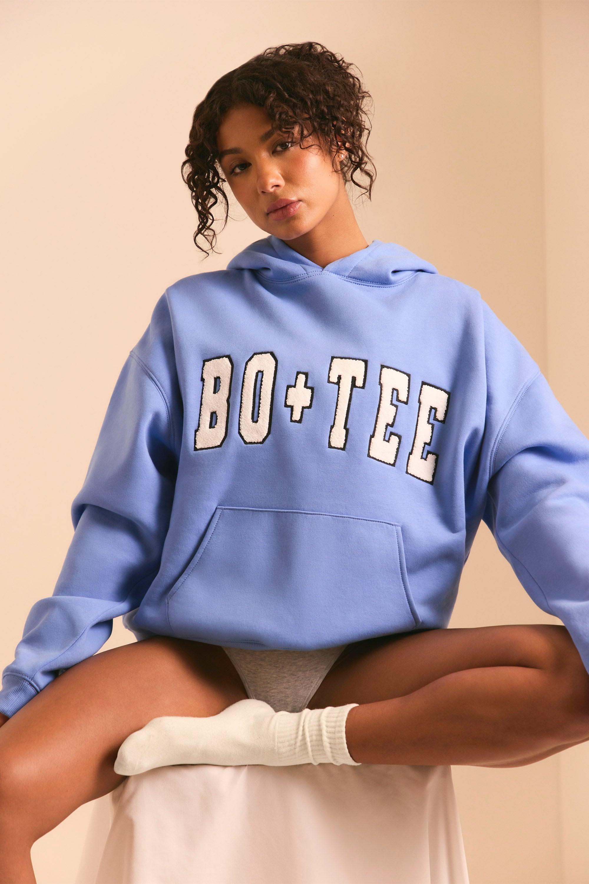 Oversized Hoodie in Cerulean Blue