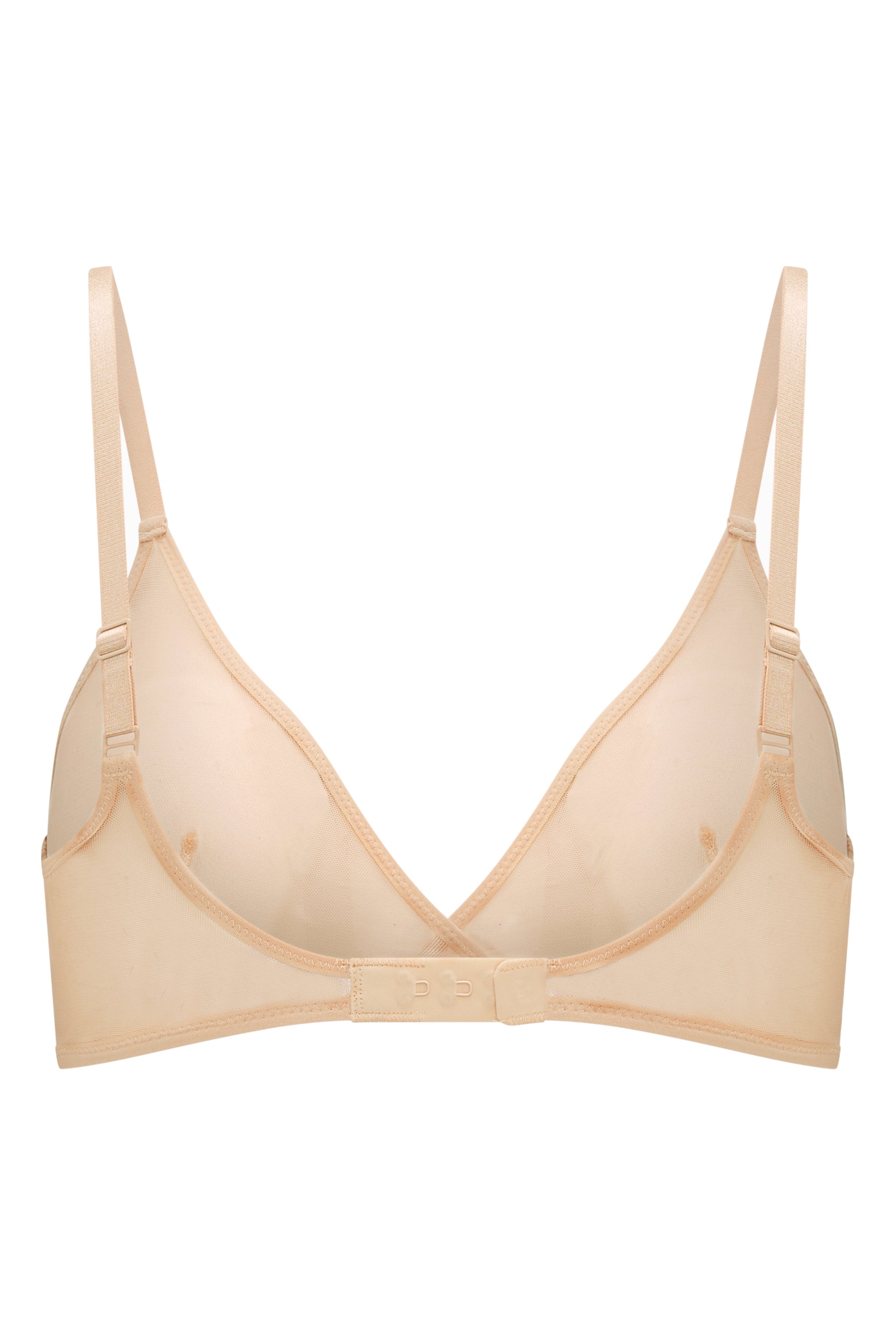 Soft Mesh Single Layer Triangle Bra in Beige