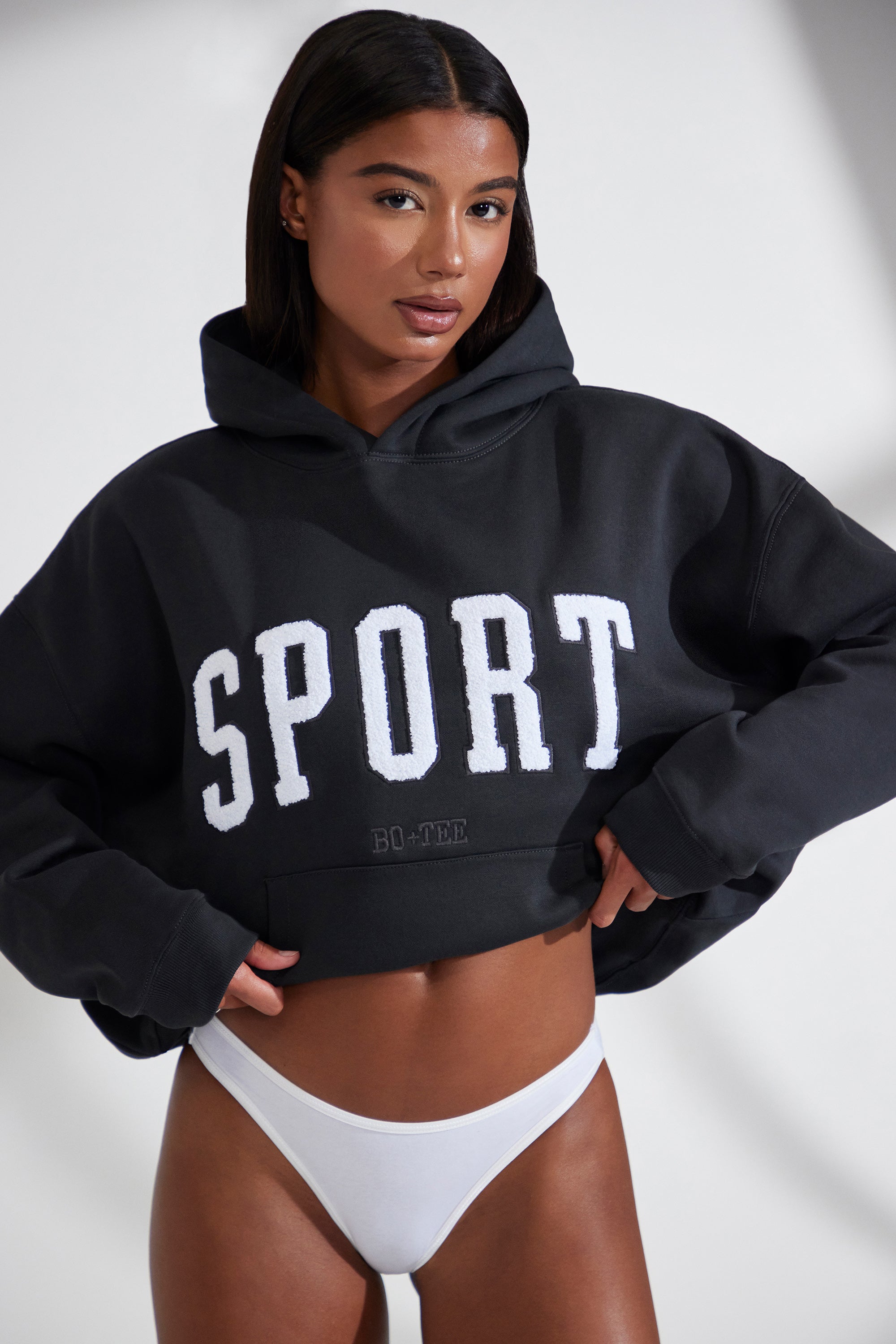 Oversized Hooded Sweatshirt in Black