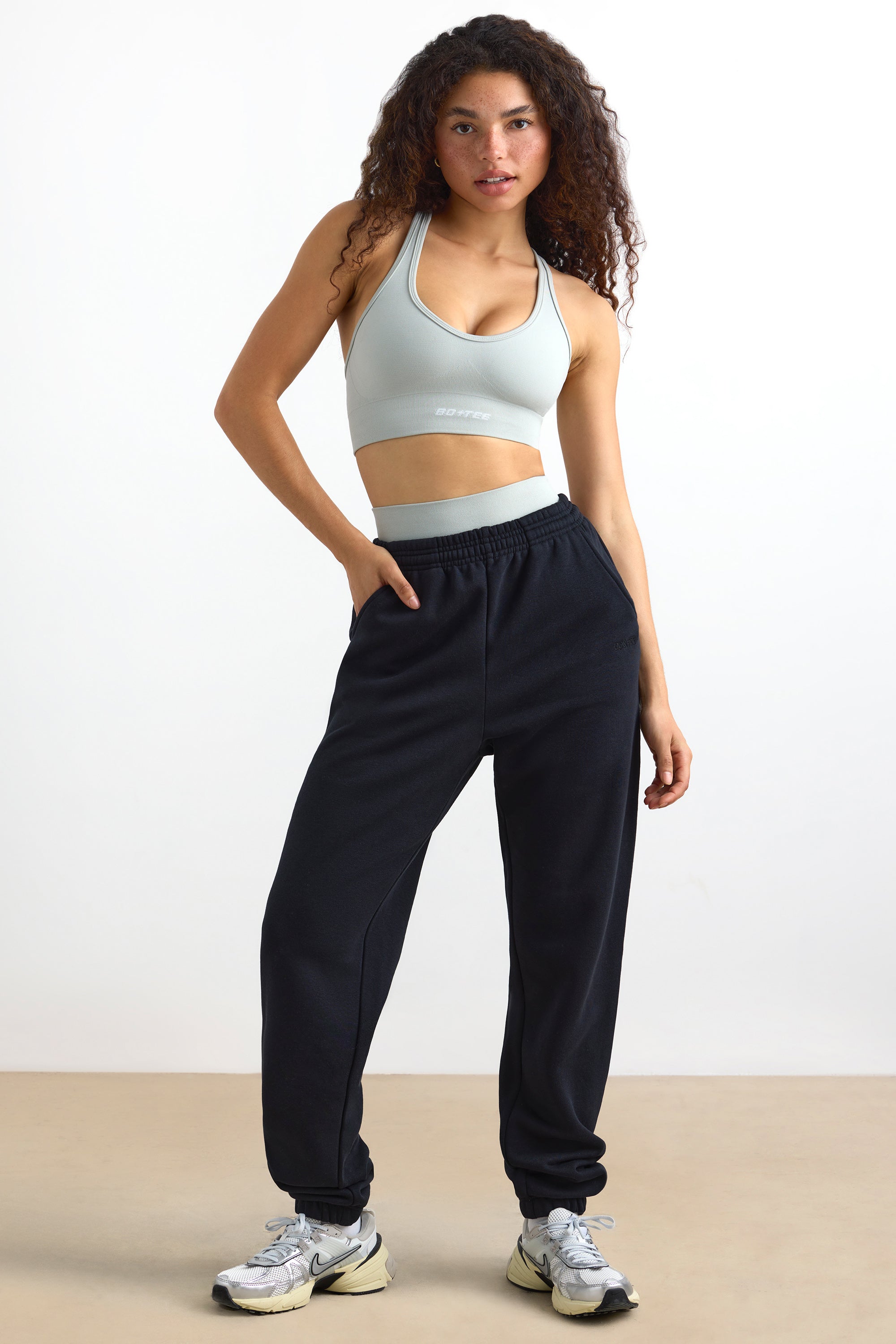 Petite Mid-Rise Joggers in Black