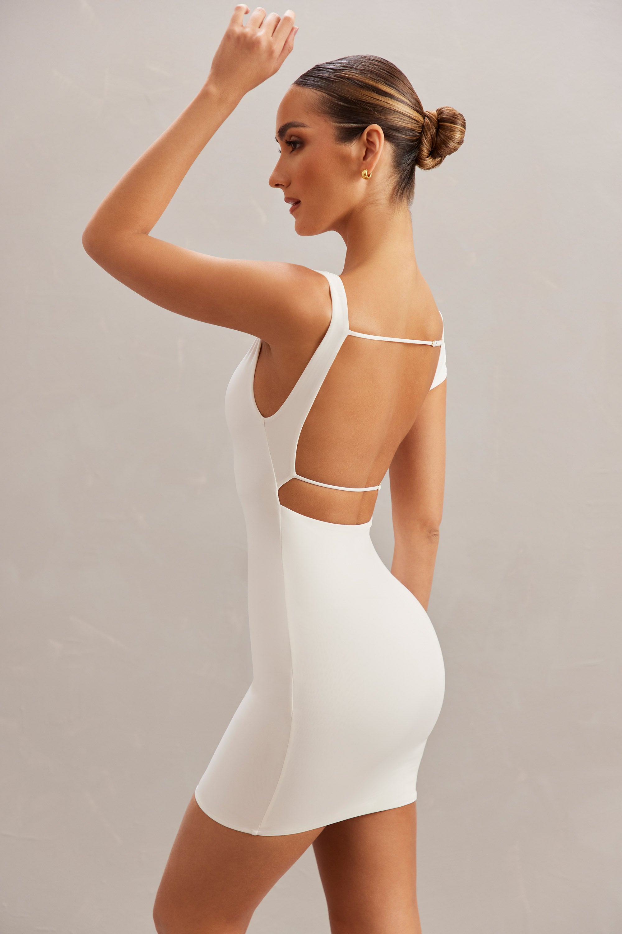 Open Back Mini Dress in Ivory