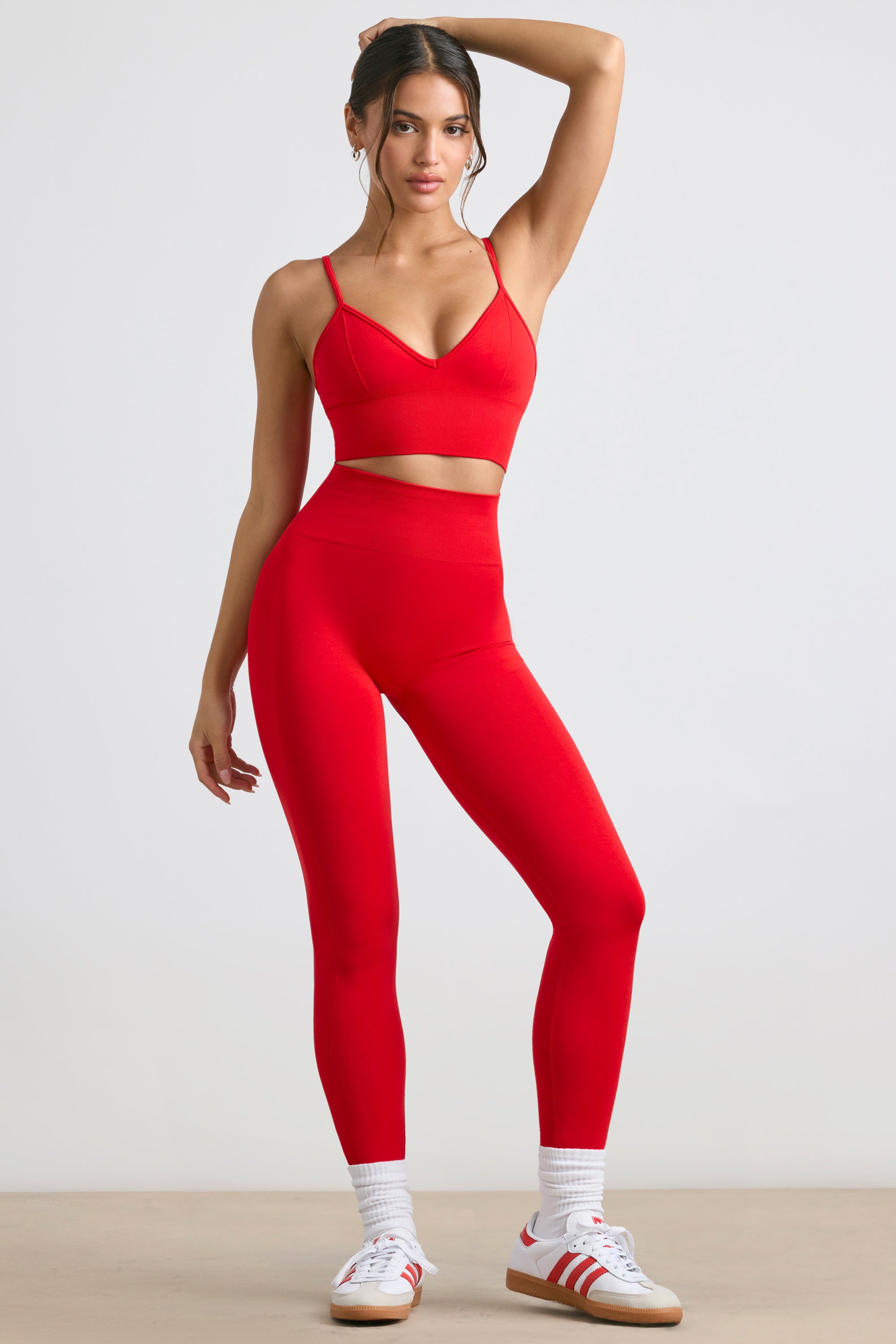 High-Waist Define Luxe Leggings in Red