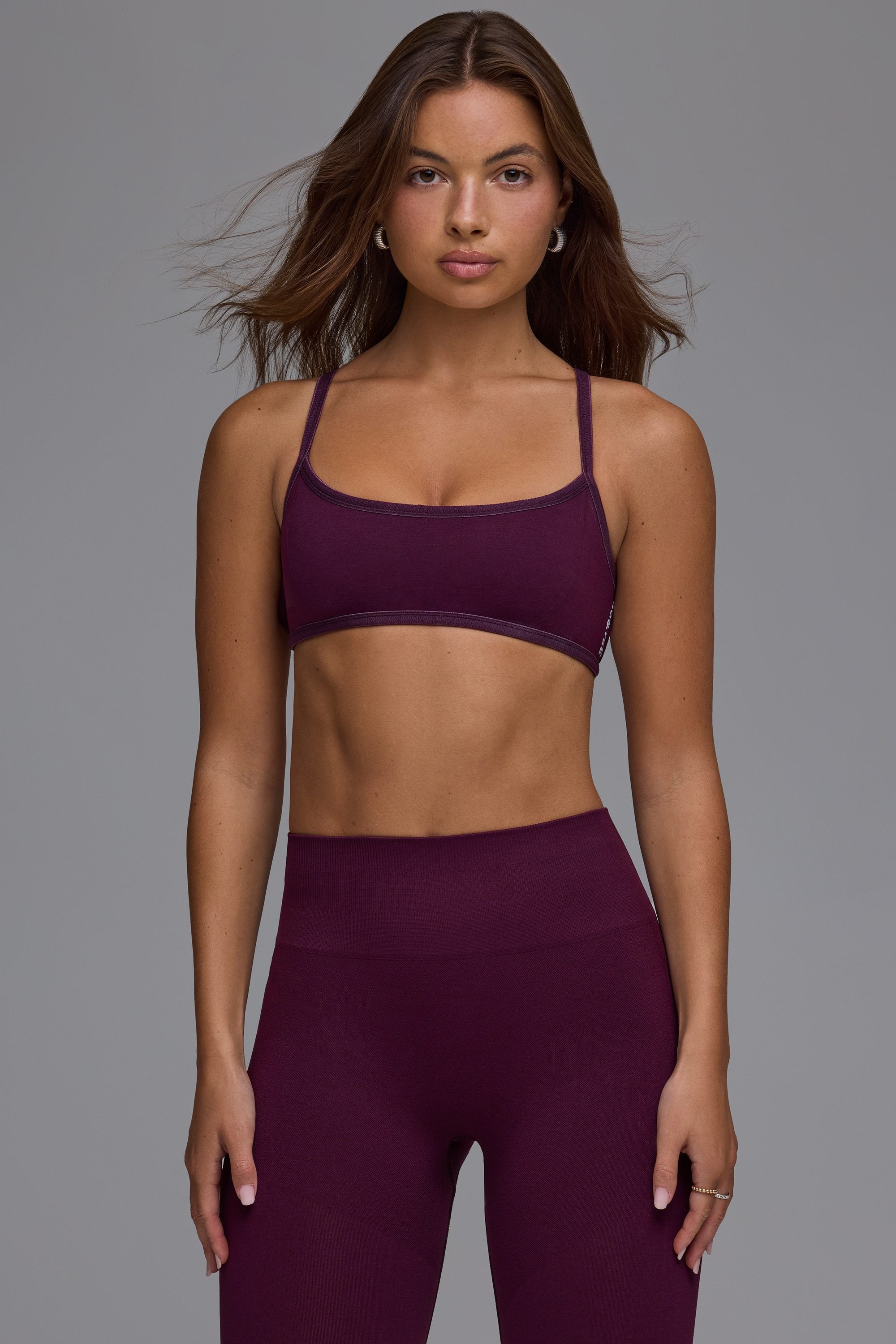 Define Luxe Multiway Open-Back Sports Bra in Grape