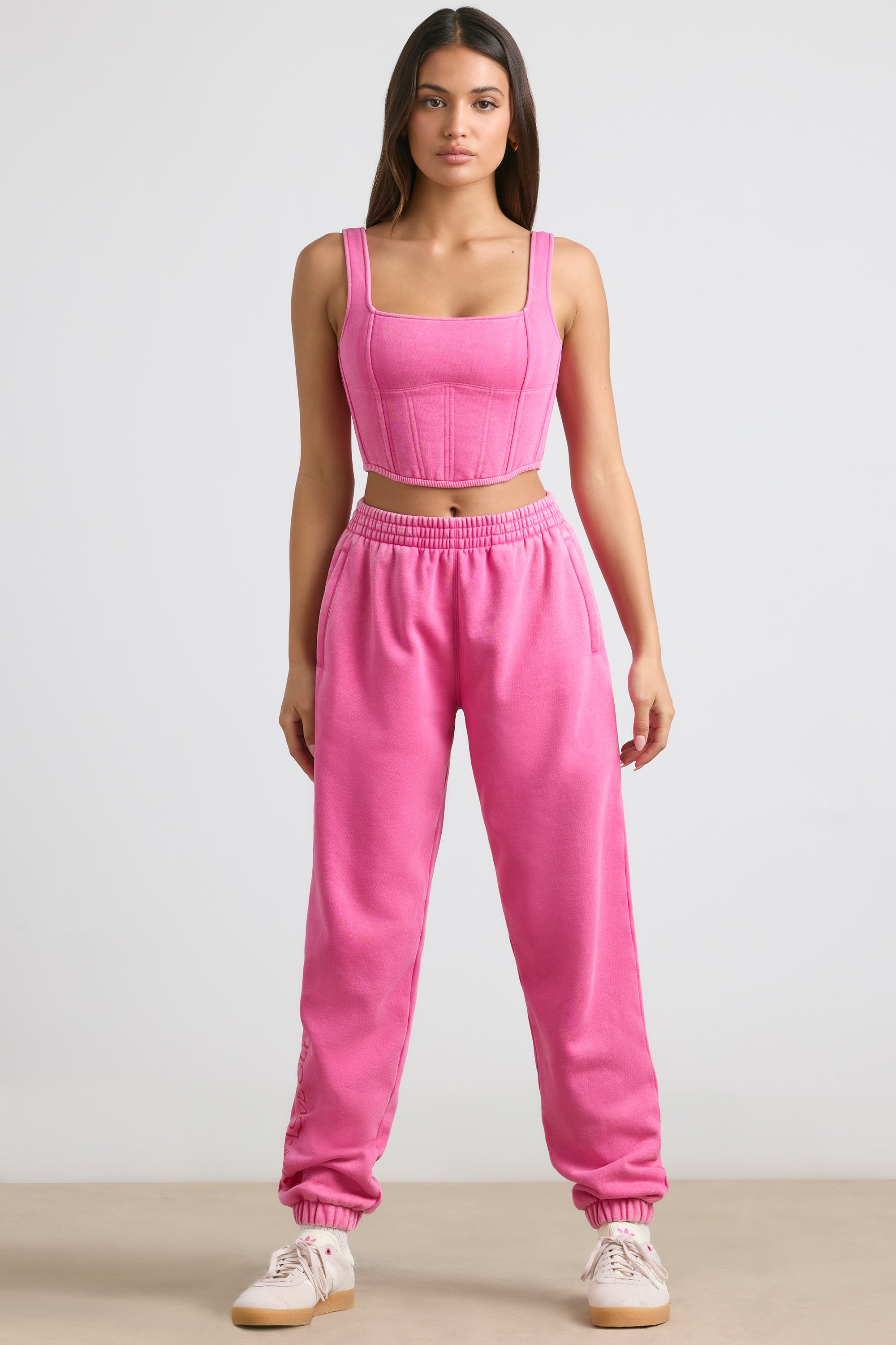 Petite Oversized Joggers in Hot Pink