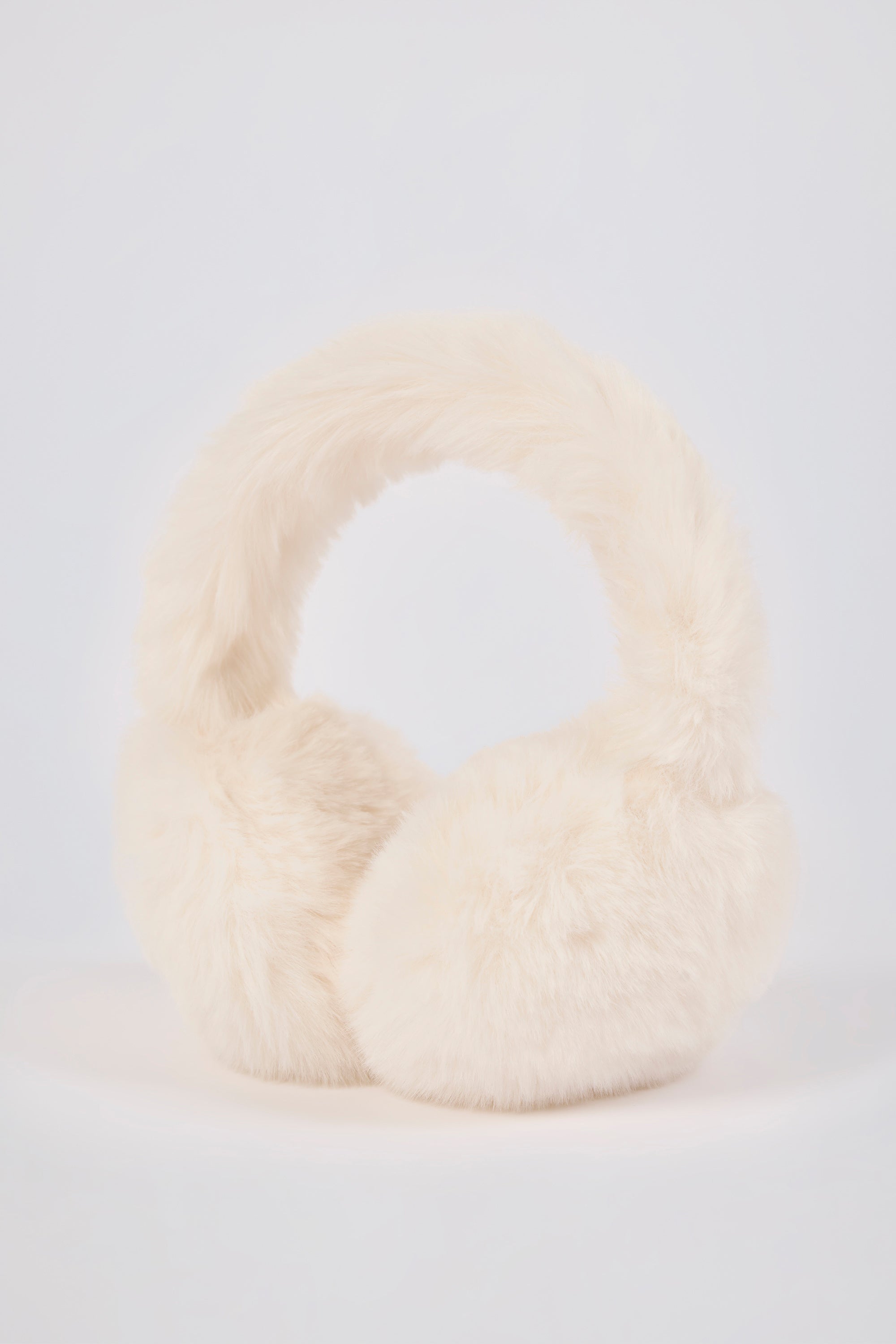 Faux-Fur Earmuffs in Ice White