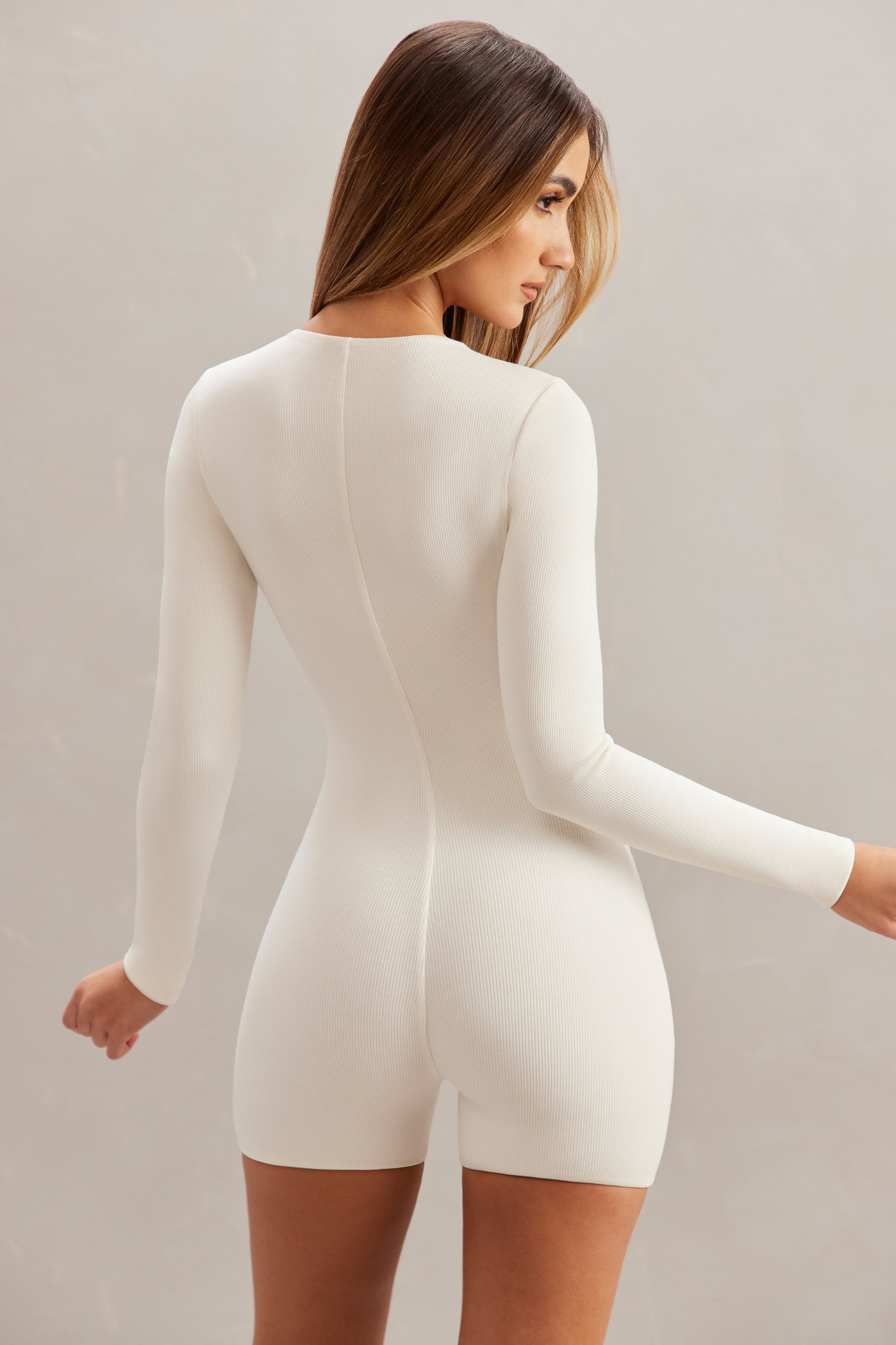 Long Sleeve Unitard in Ivory