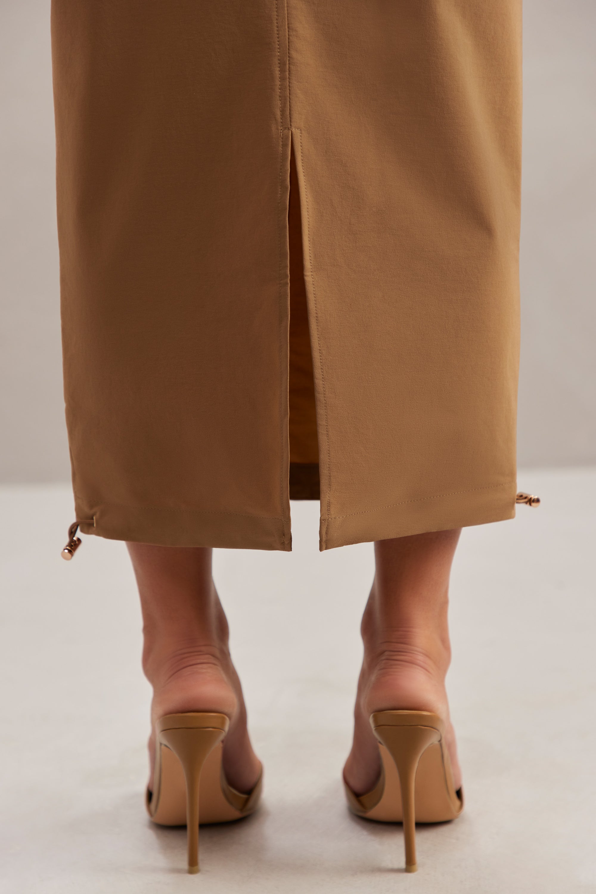 Cargo Maxi Skirt in Tan