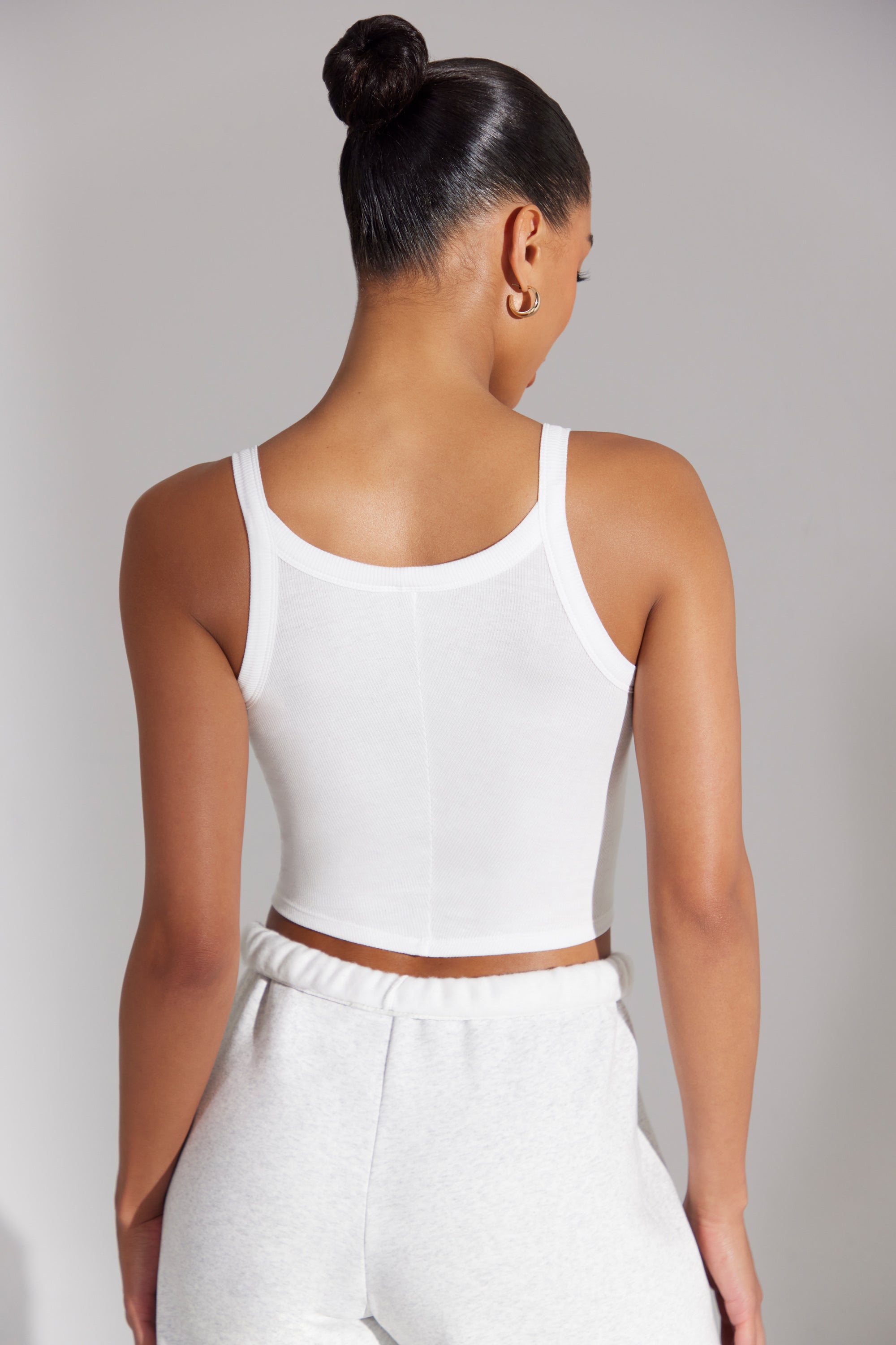 Soft Rib Tank Top in White