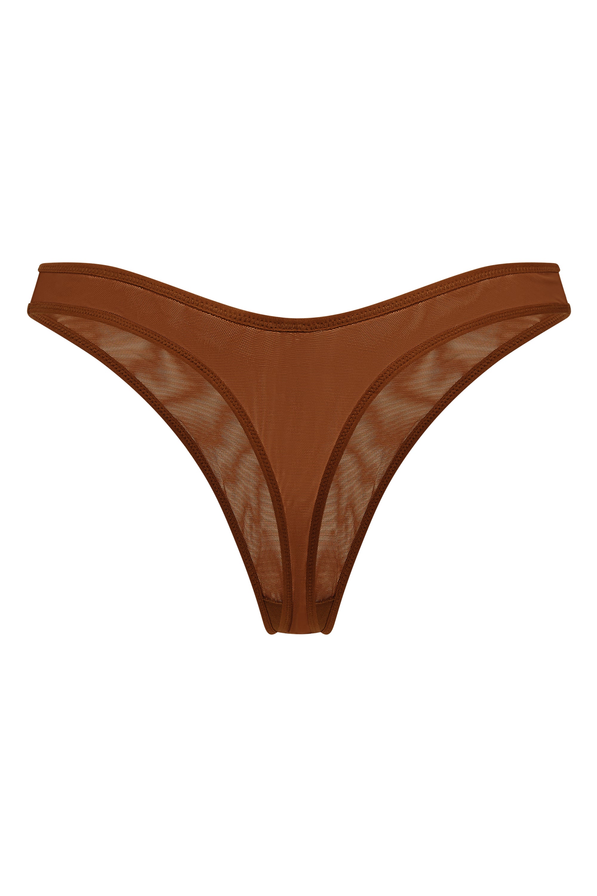 Soft Mesh Thong in Chestnut