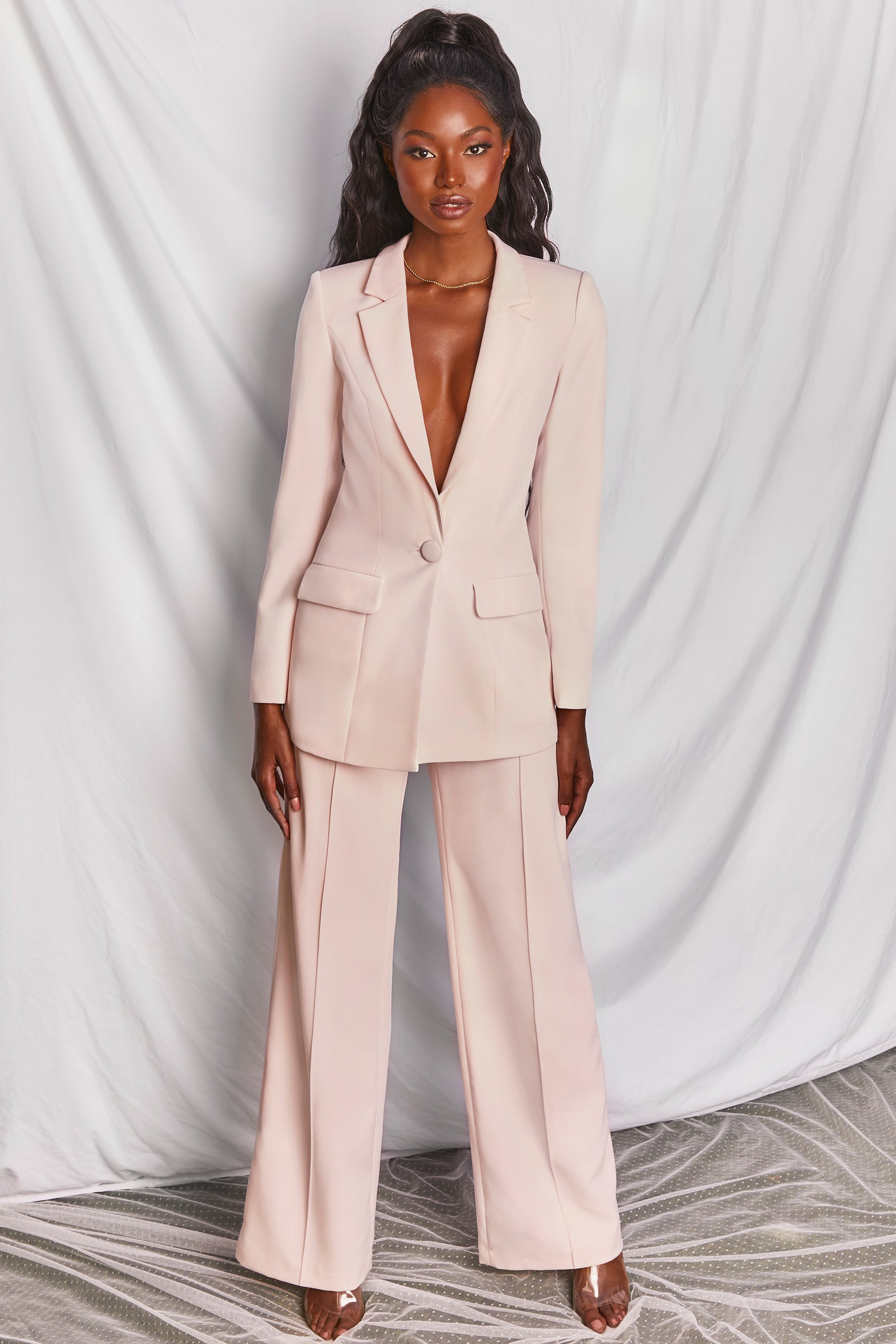 Wide Leg Trousers in Pink