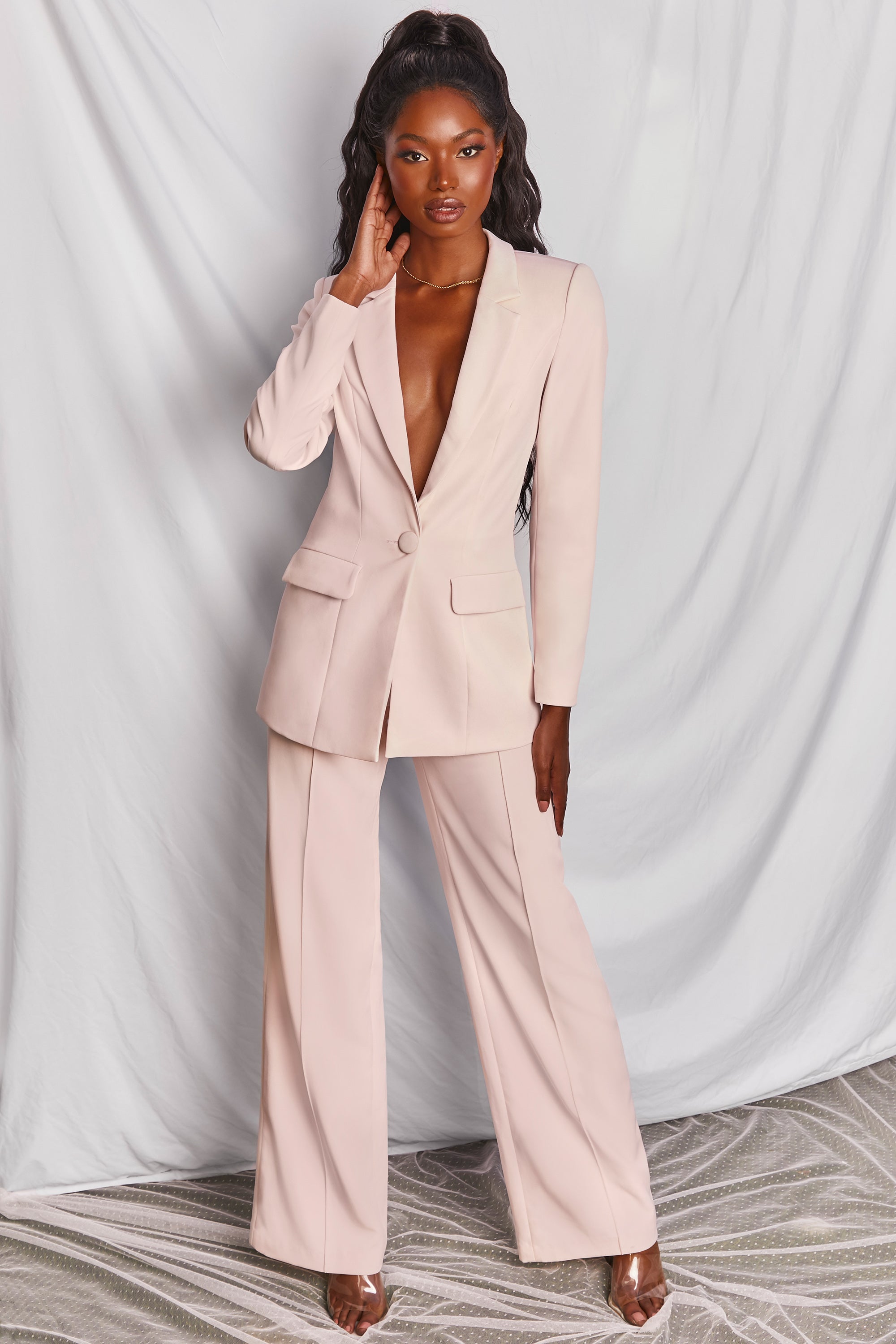 Wide Leg Trousers in Pink