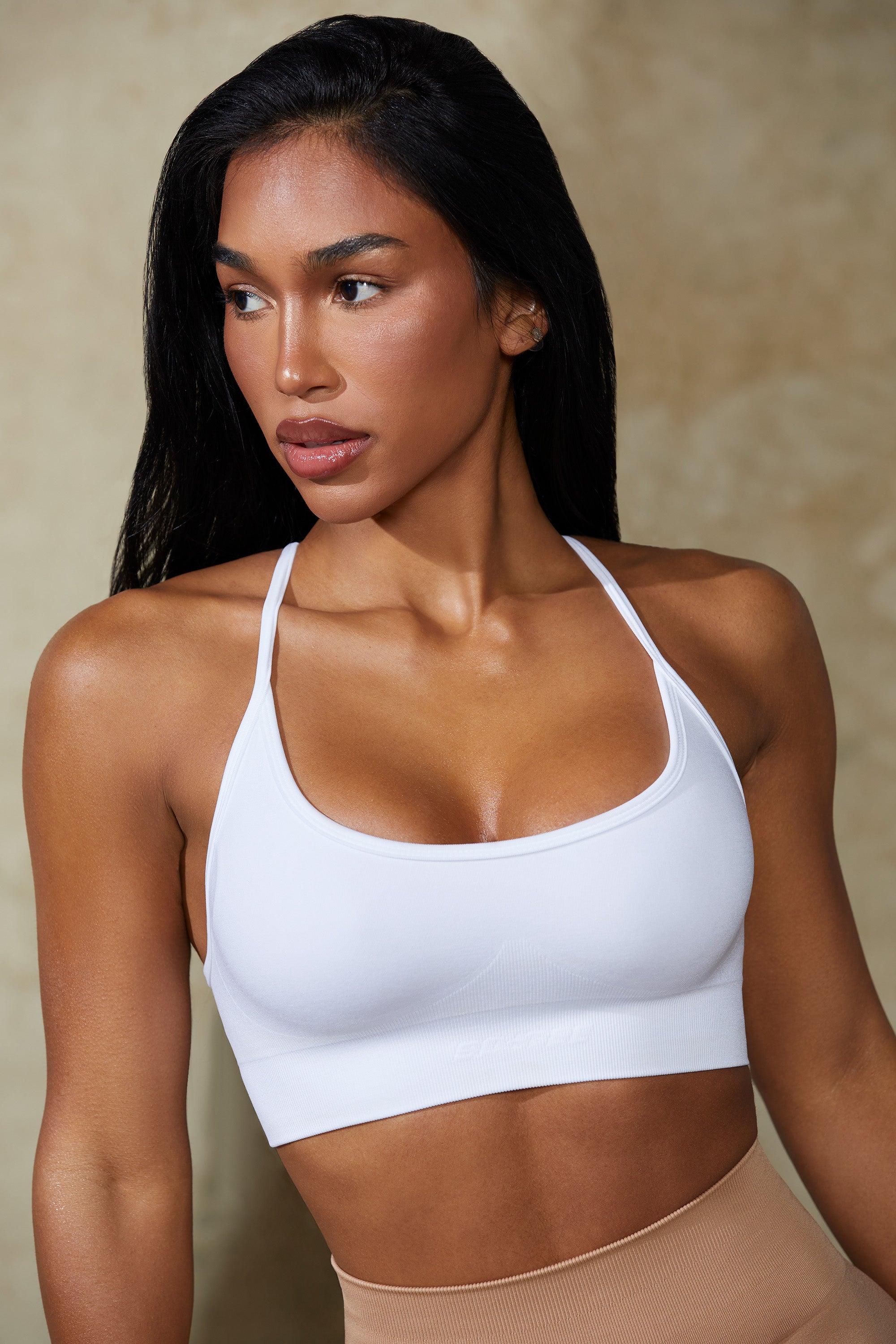 Low Back Define Luxe Sports Bra in White