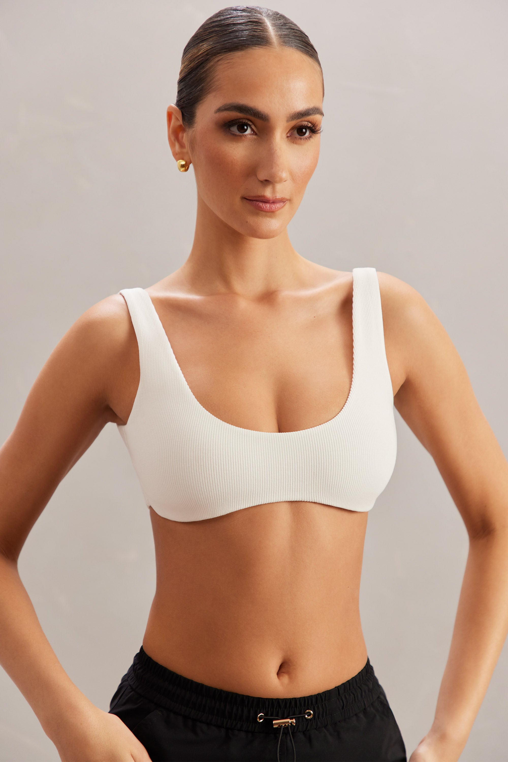 Plunge Neck Bralette in Ivory