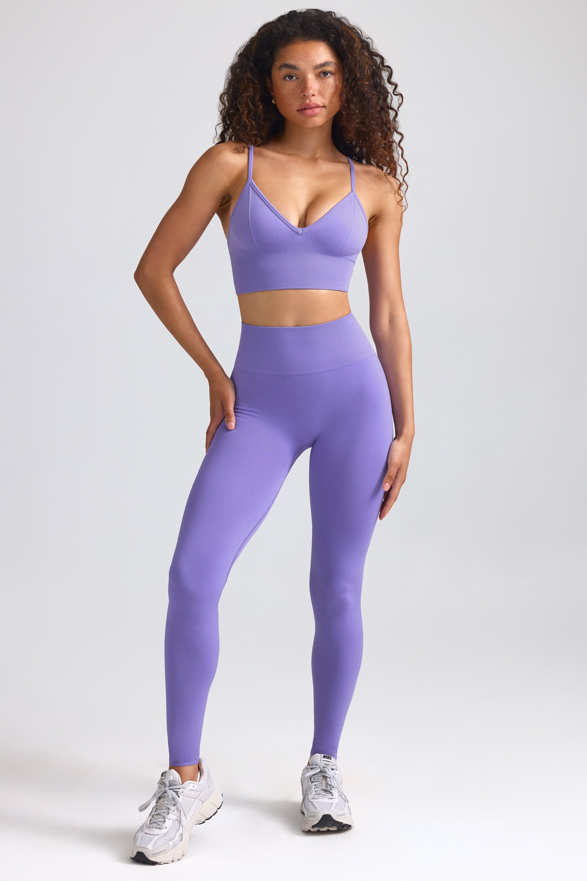 Define Luxe High-Waist Leggings in Purple