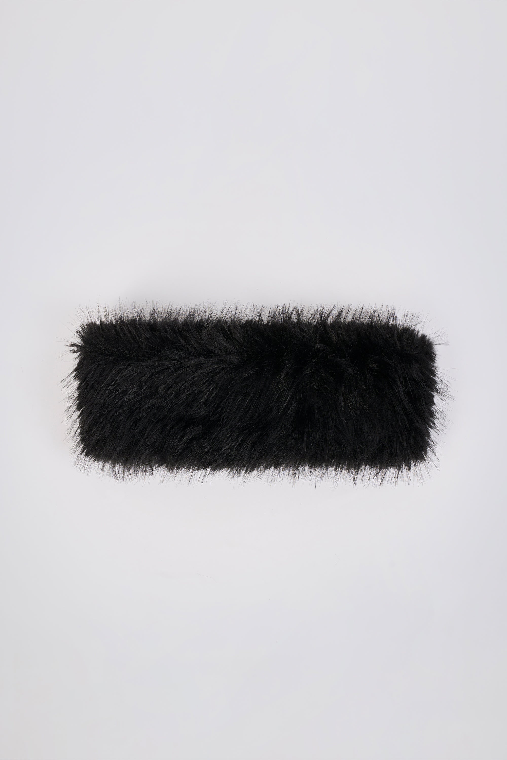 Faux-Fur Headband in Black