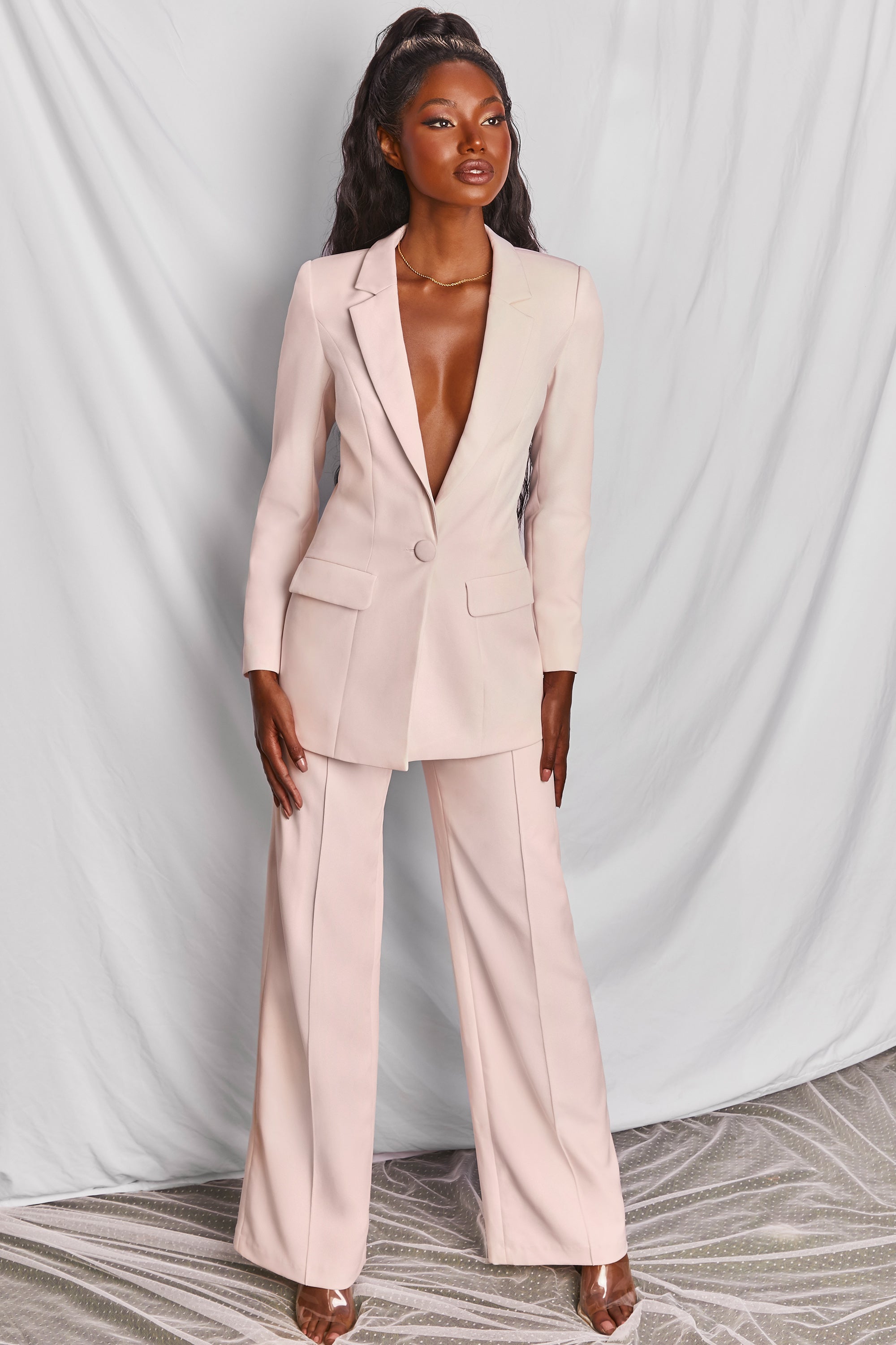 Wide Leg Trousers in Pink