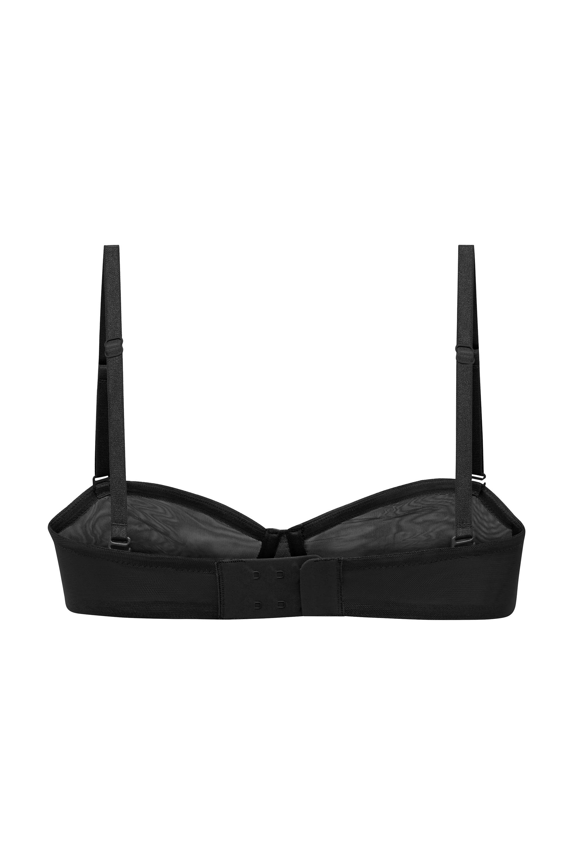 Soft Mesh Strapless Bra in Black