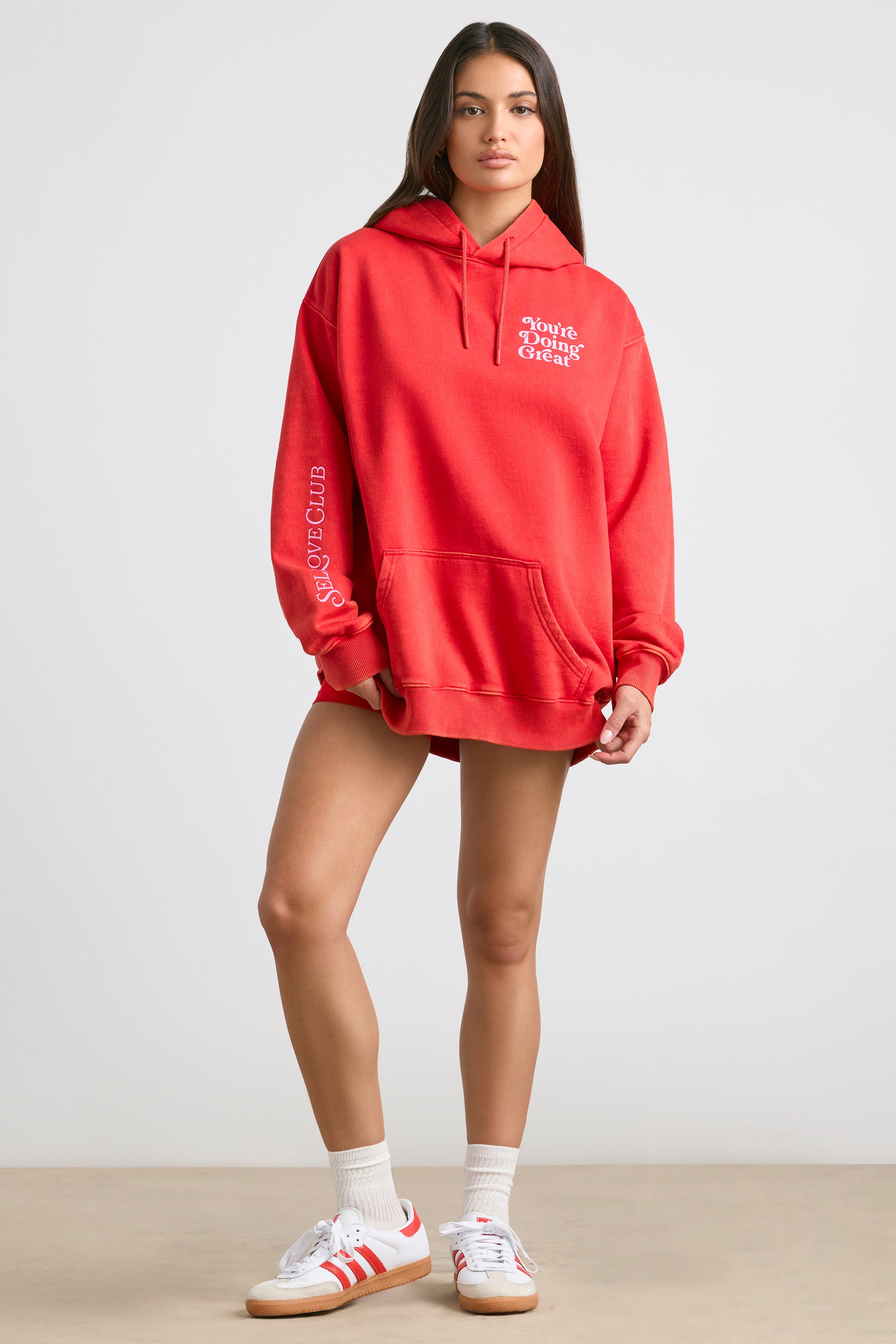 Oversized Hoodie in Red