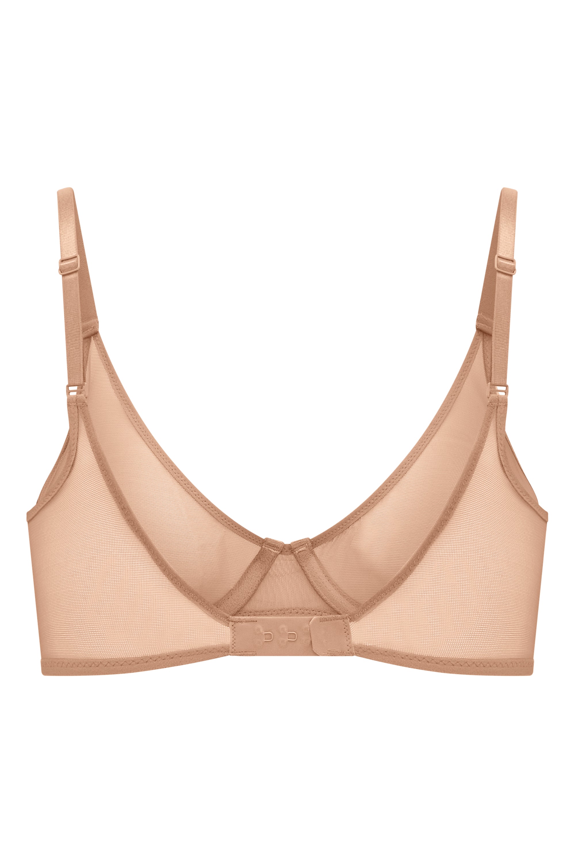 Soft Mesh Single Layer Underwired Bra in Warm Peach