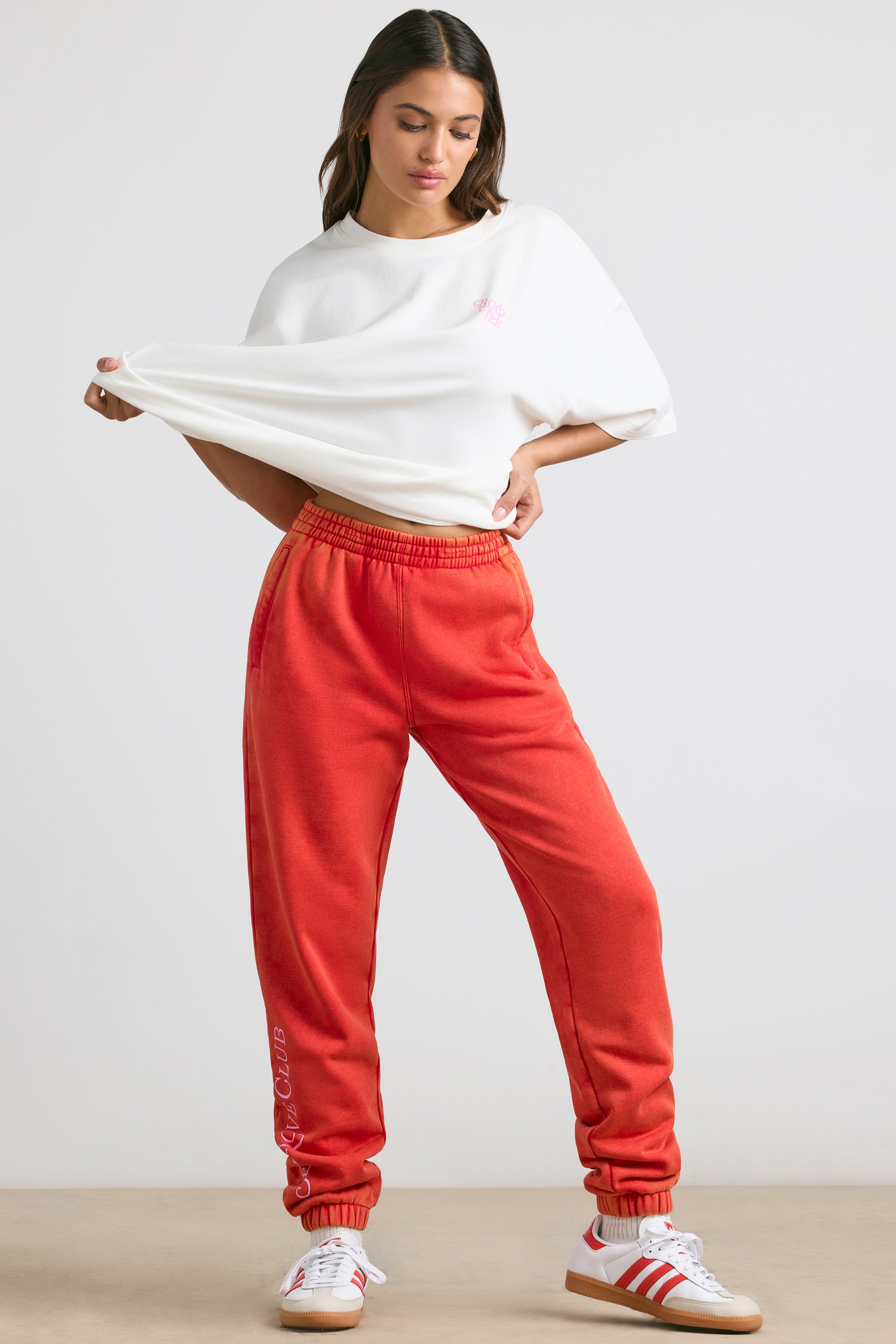 Petite Oversized Joggers in Red