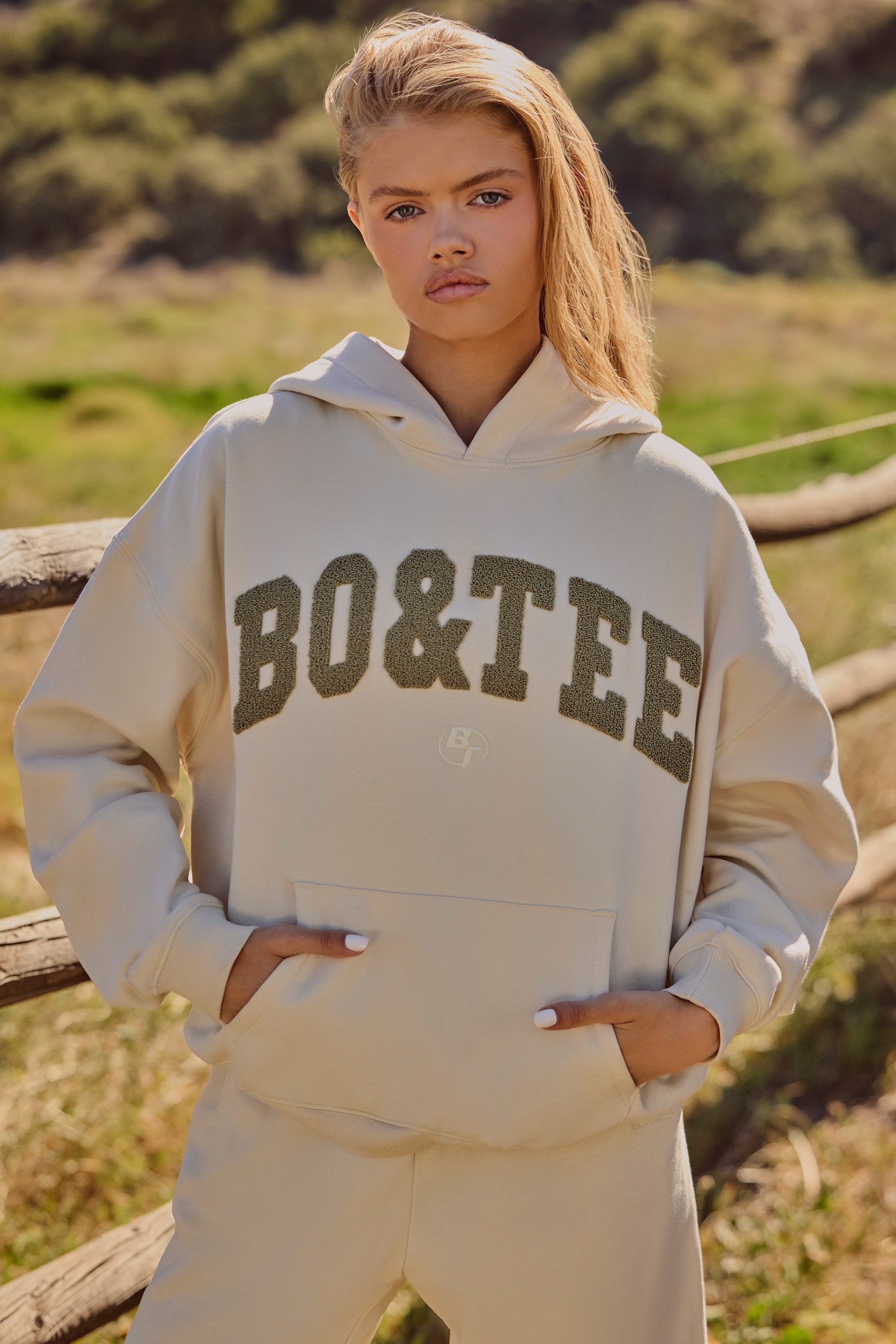 Oversized Hooded Sweatshirt in Bone