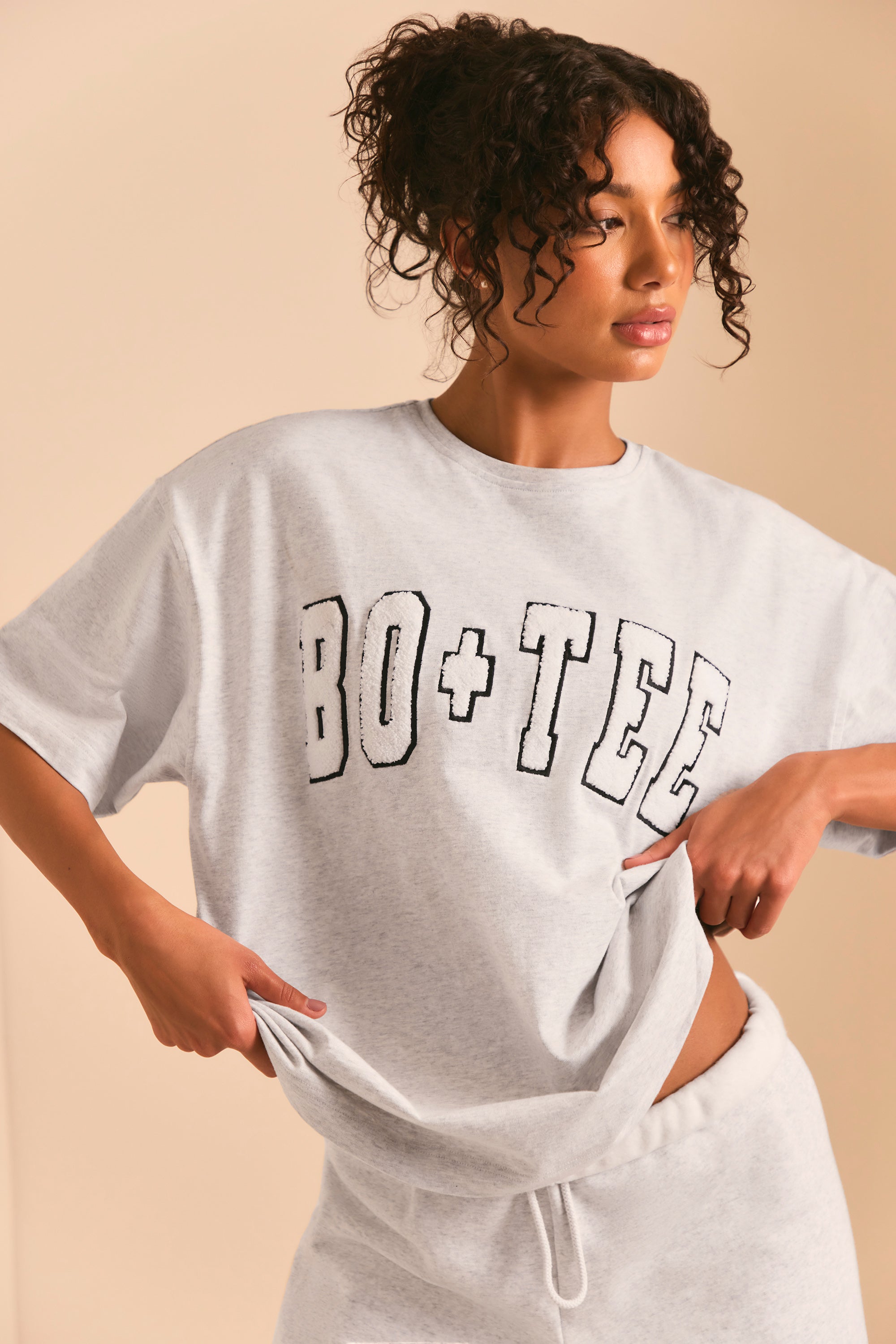 Oversized Short Sleeve T-Shirt in Heather Grey