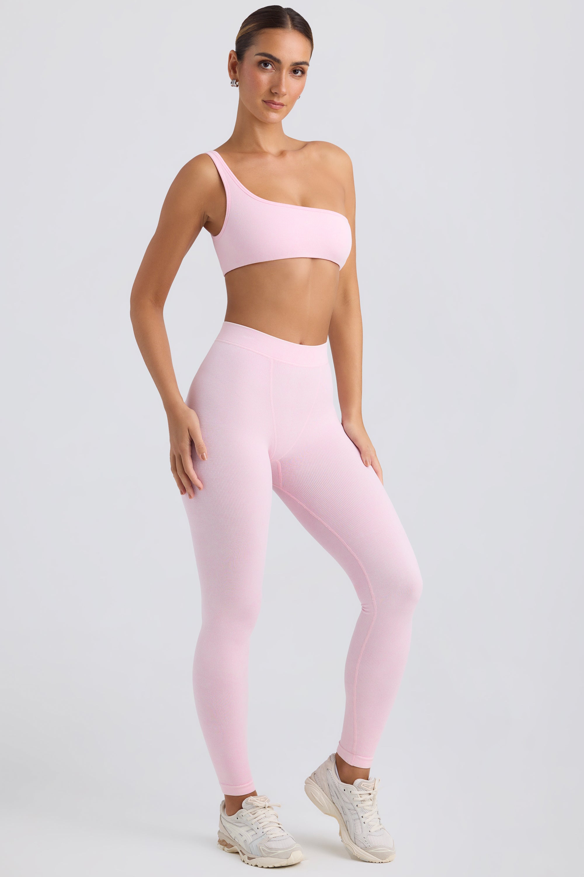 Seamless Rib Leggings in Washed Ice Pink