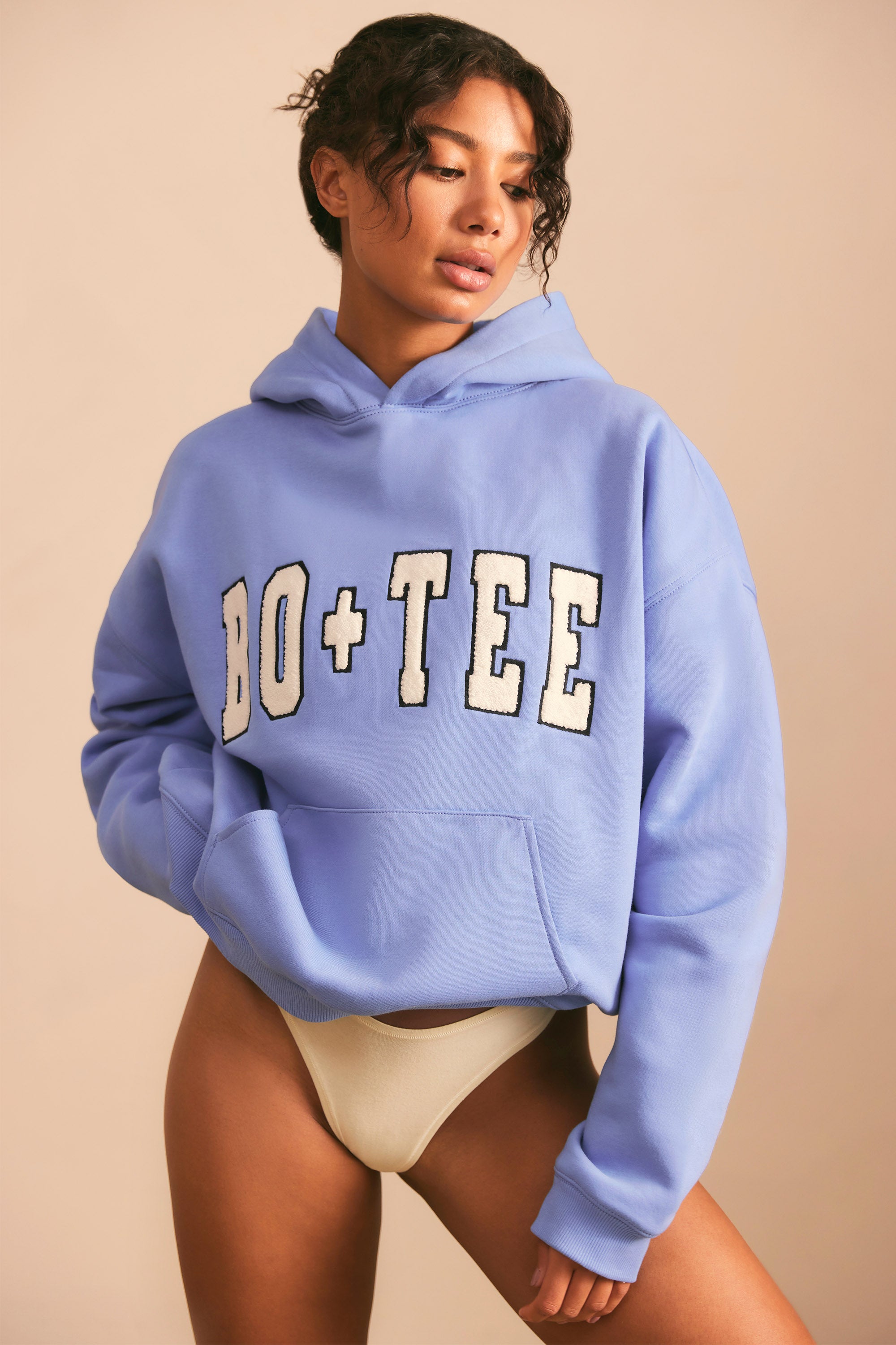 Oversized Hoodie in Cerulean Blue