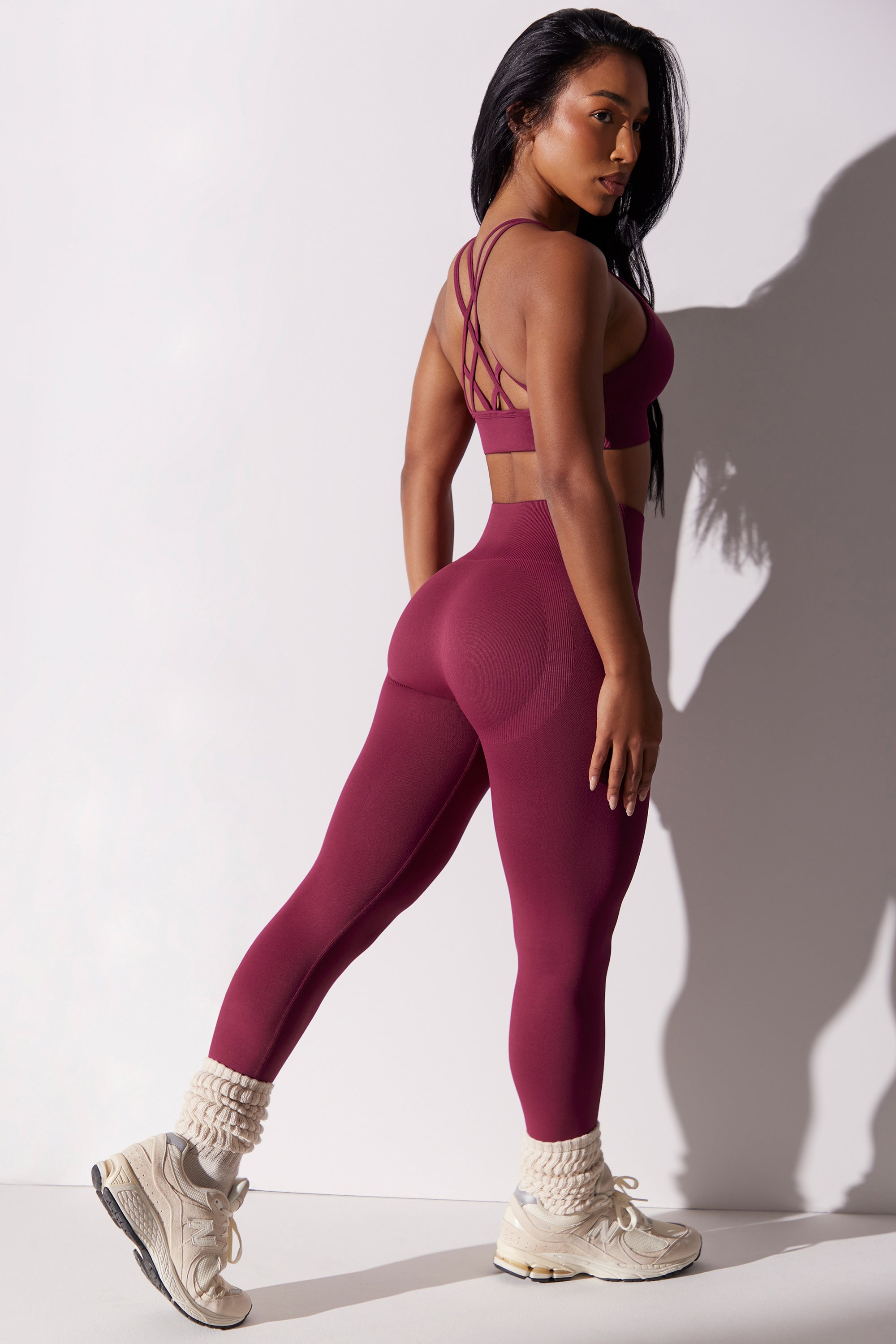 High Waist Super Sculpt Leggings in Plum